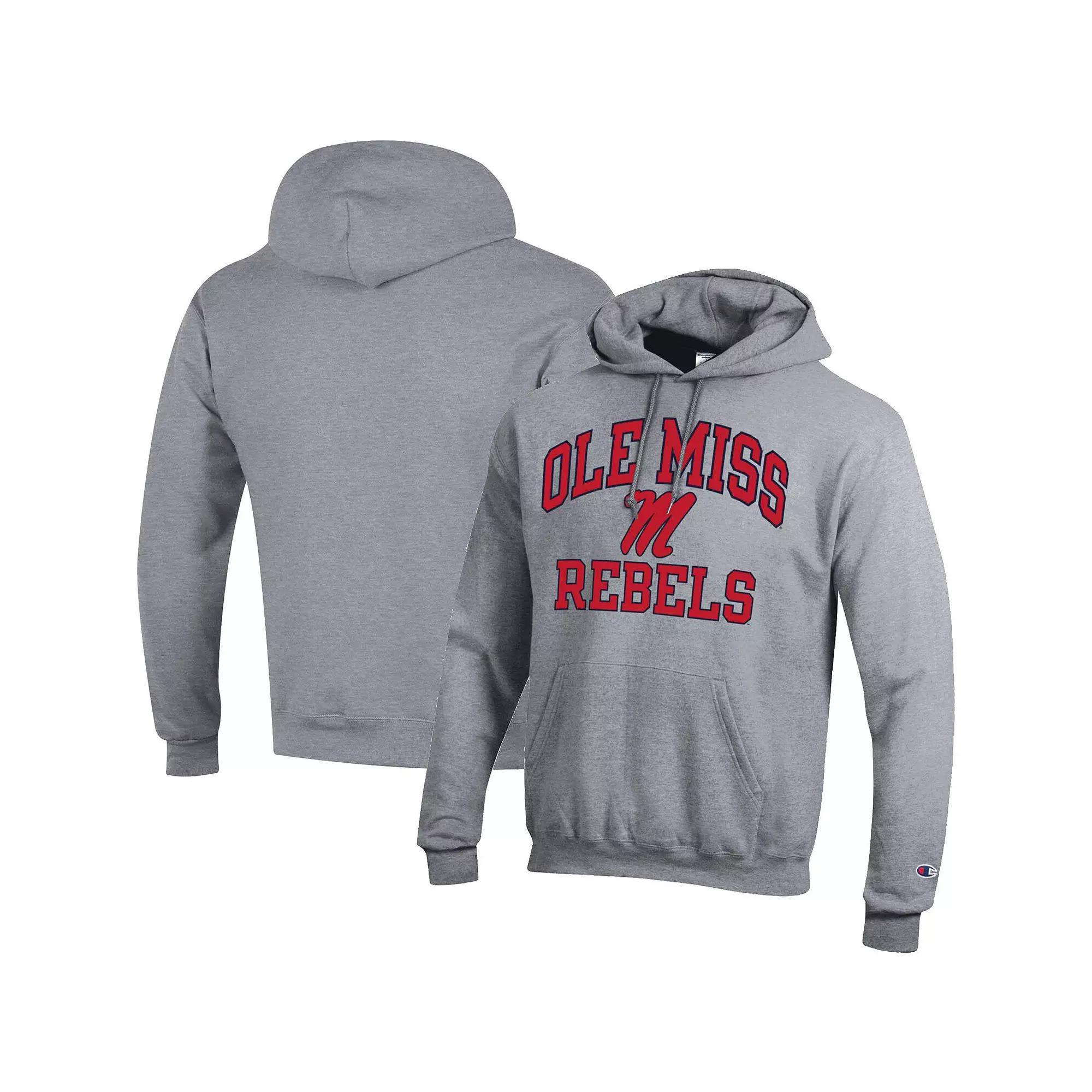 Men's Champion Heather Gray Ole Miss Rebels High Motor Pullover Hoodie, Size: 3XL, Grey Product Image