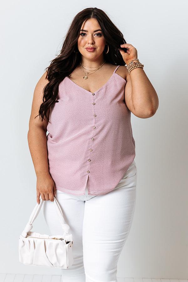 Private Jet Date Polka Dot Tank in Dusty Purple Curves Product Image