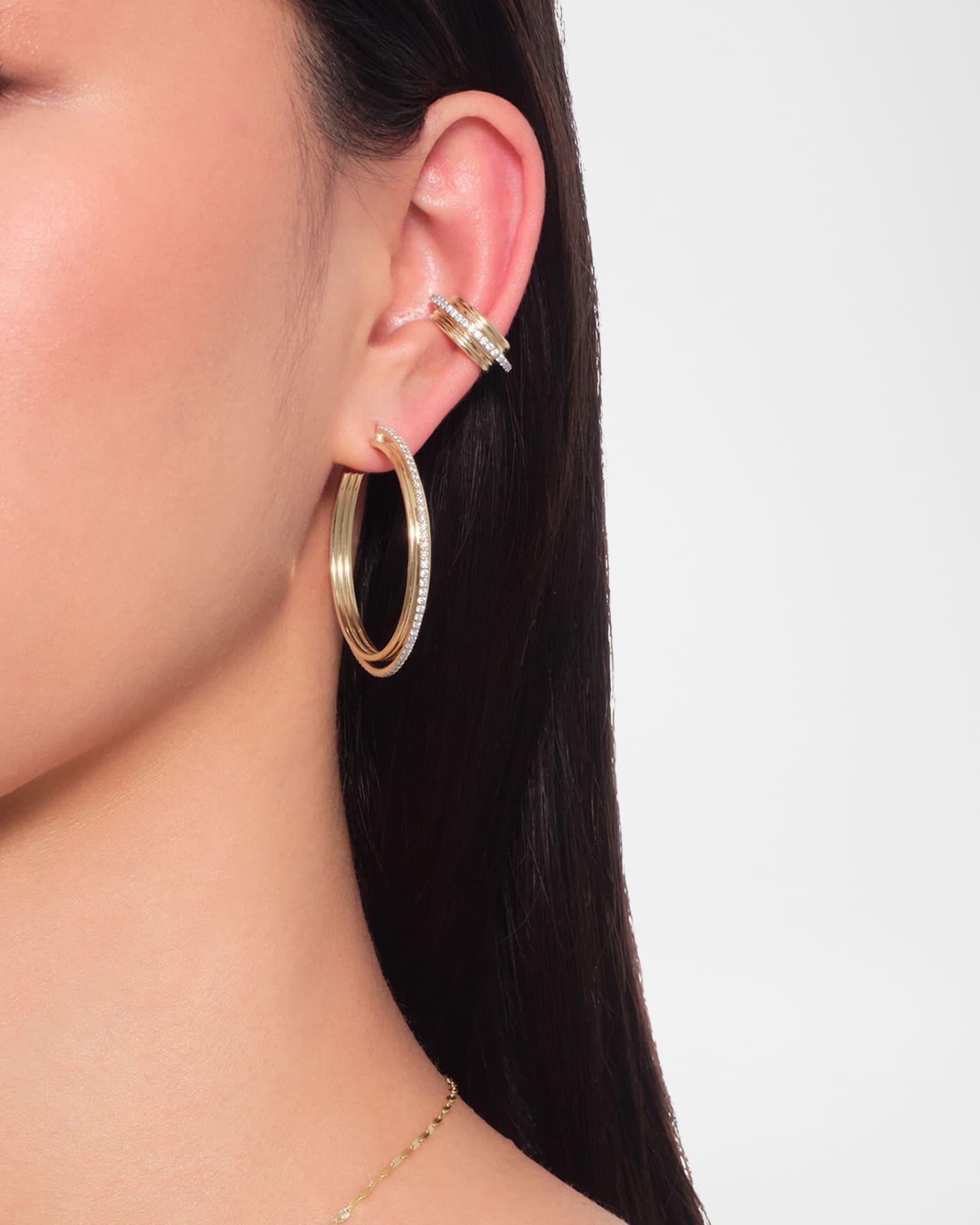 40mm Kinetic Diamond Hoop Earrings Product Image