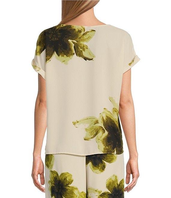 Investments Woven Short Cuff Sleeve Novelty Top Product Image