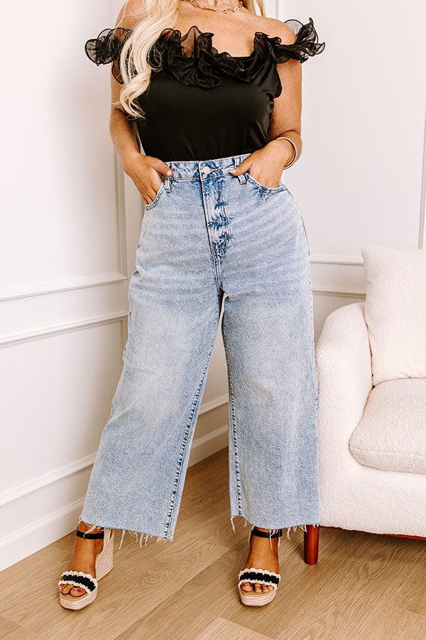 The Skylar High Waist Wide Leg Crop Jean Curves Product Image