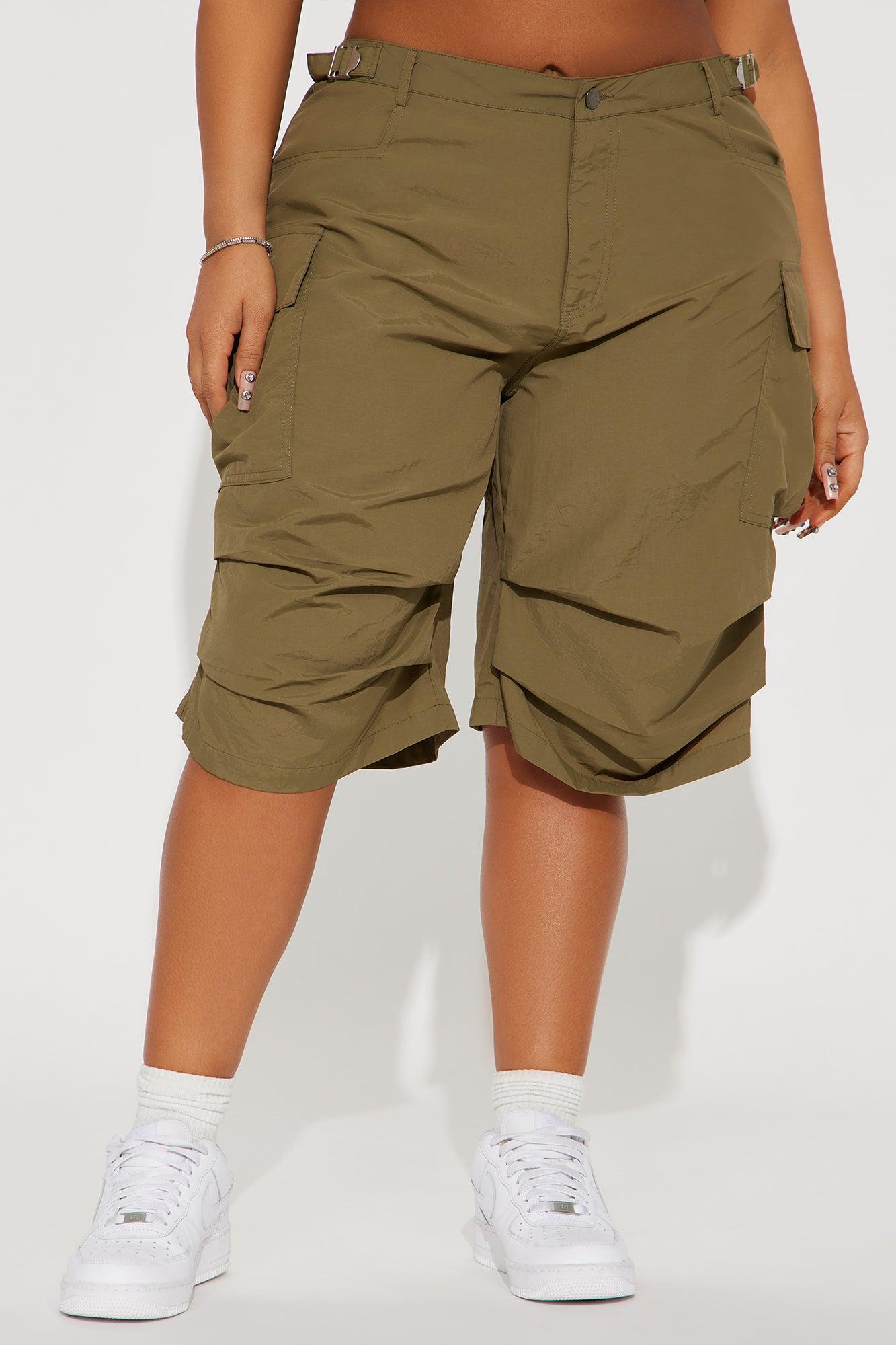 Better Than Ever Windbreaker Bermuda Short - Olive Product Image