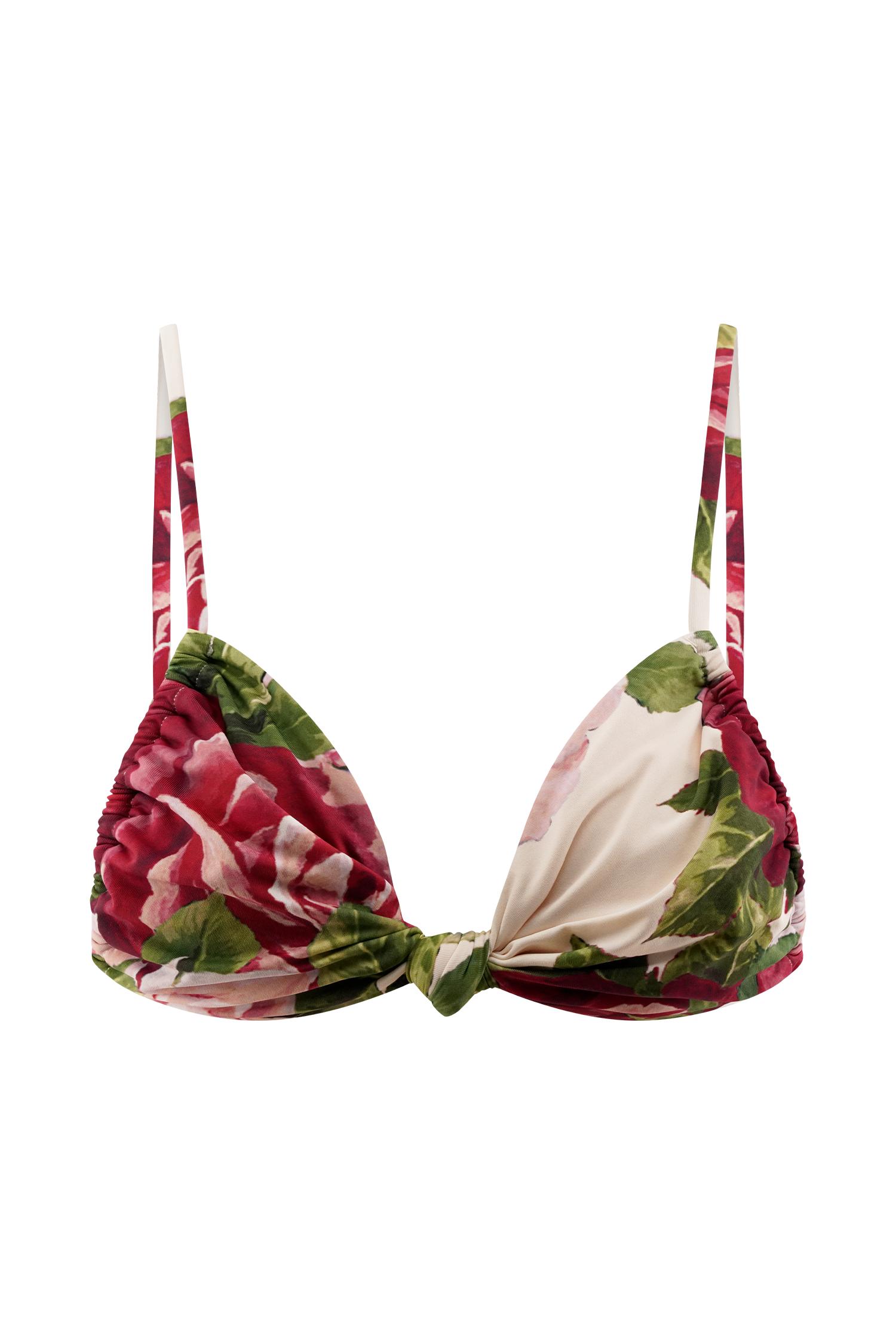 Rosmunda Ruched Bikini Top - Sonia Rose Print Product Image