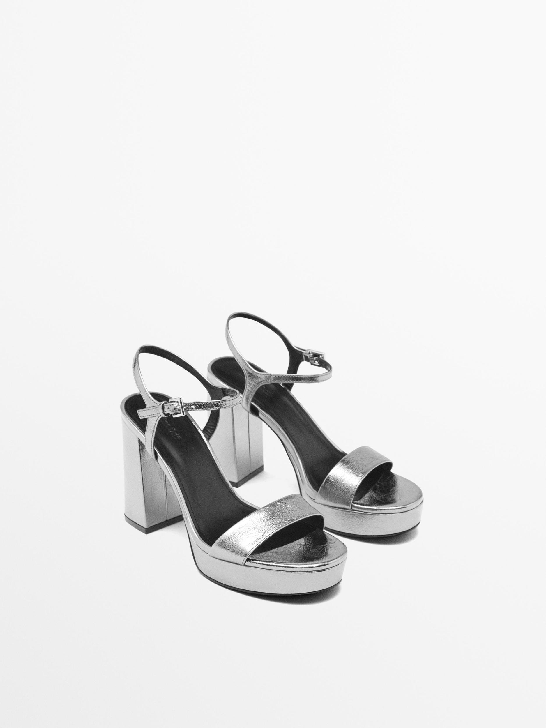 Leather platform sandals Product Image