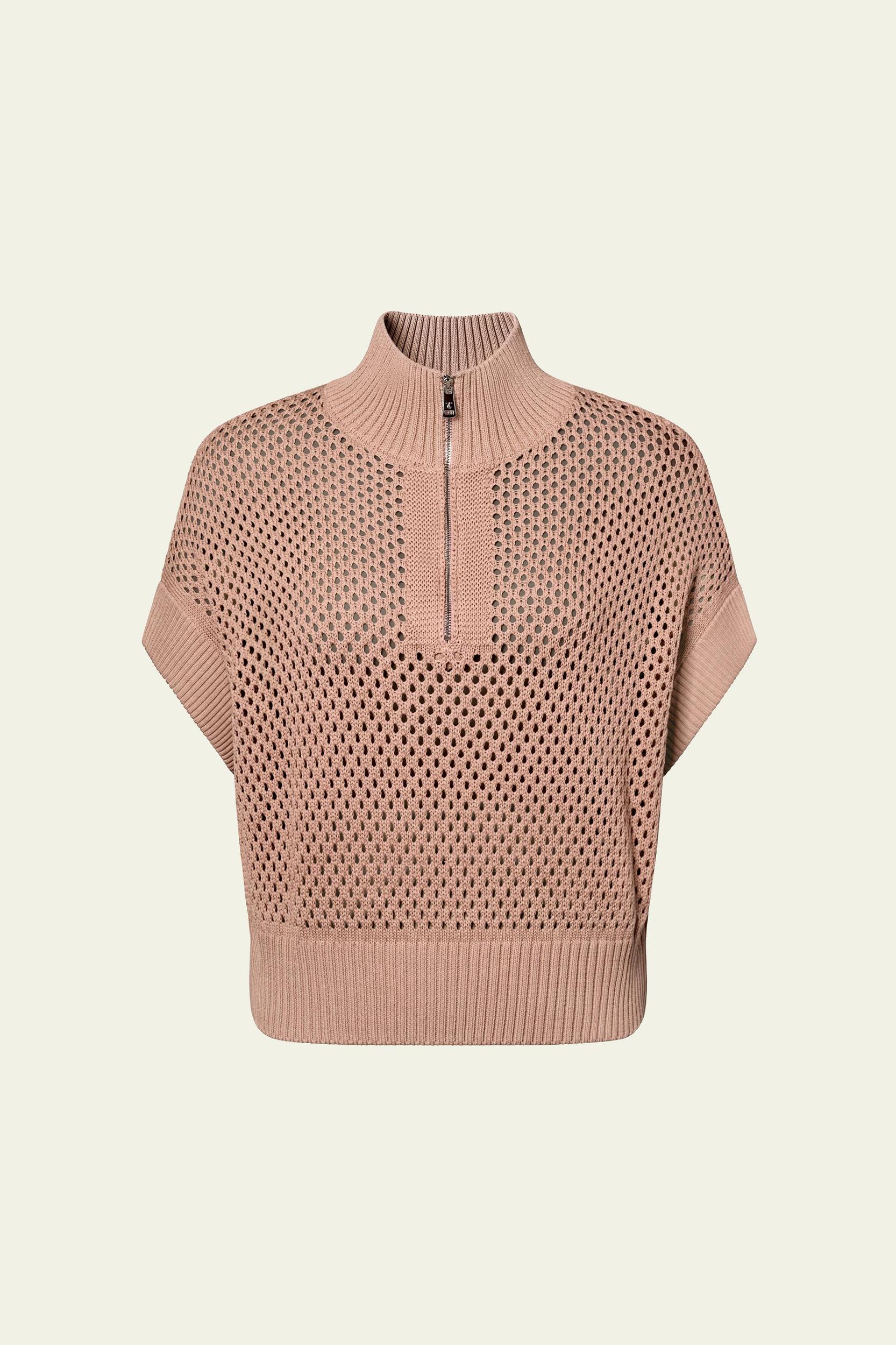Toscana Pointelle Knit Half-Zip Sweater Product Image