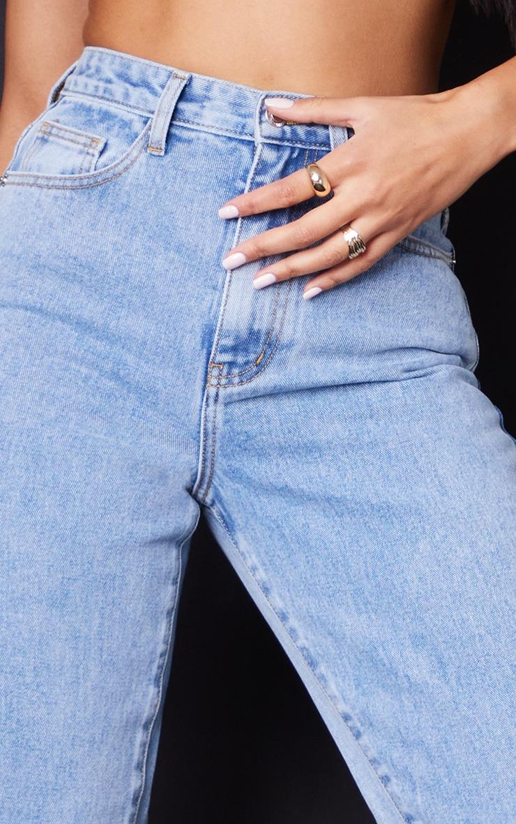 PRETTYLITTLETHING L32 Light Blue Wash Mom Jeans Product Image