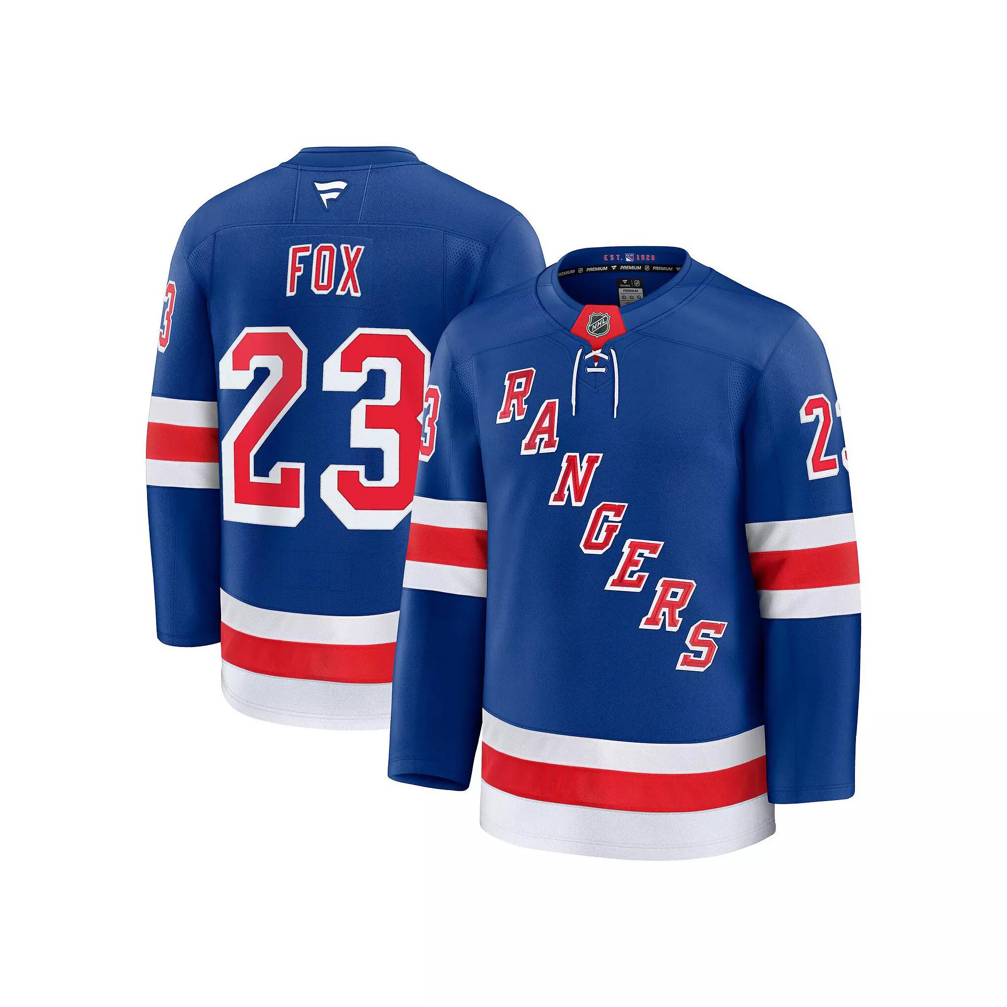 Men's Fanatics Adam Fox Blue New York Rangers Home Premium Jersey, Size: 60, Ran Blue Product Image
