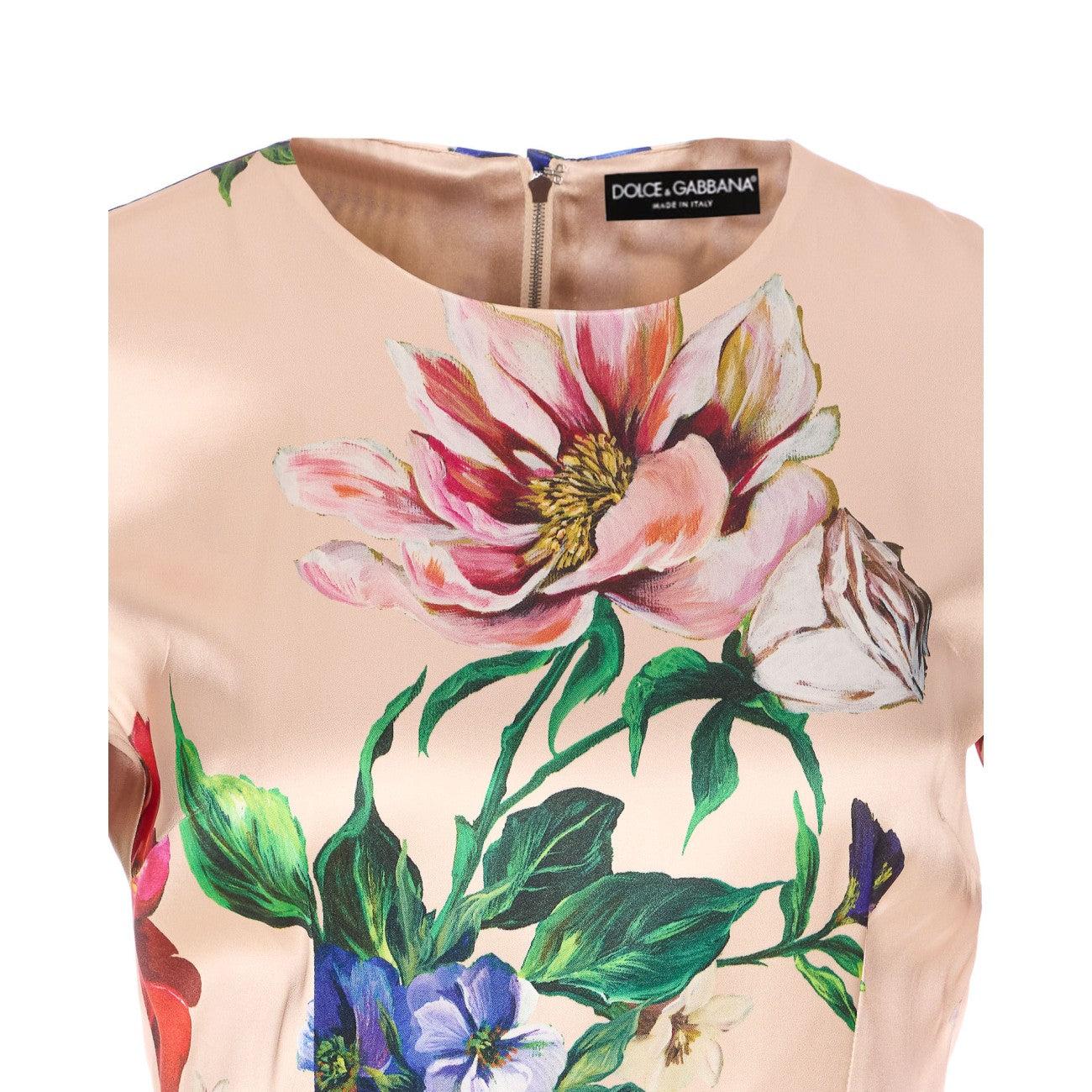 DOLCE & GABBANA Women Flower Print Midi Dress In Neutral Product Image