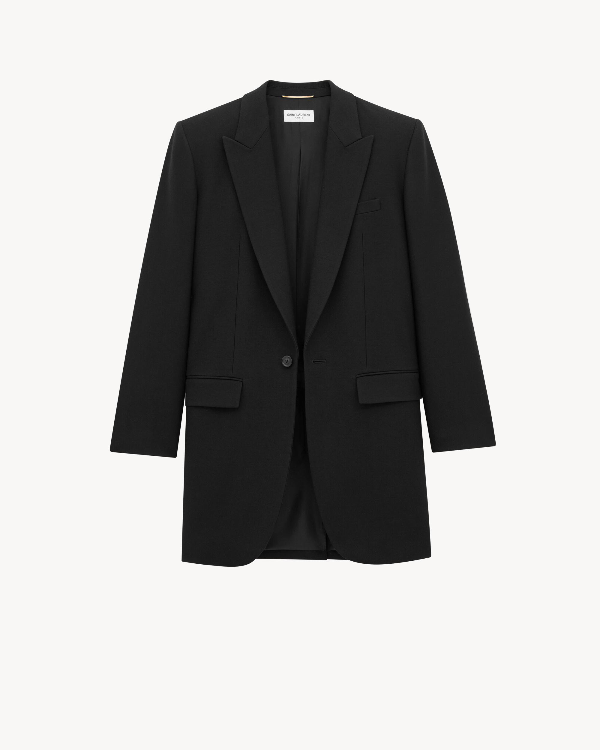 Long Jacket in Wool Gabardine Product Image