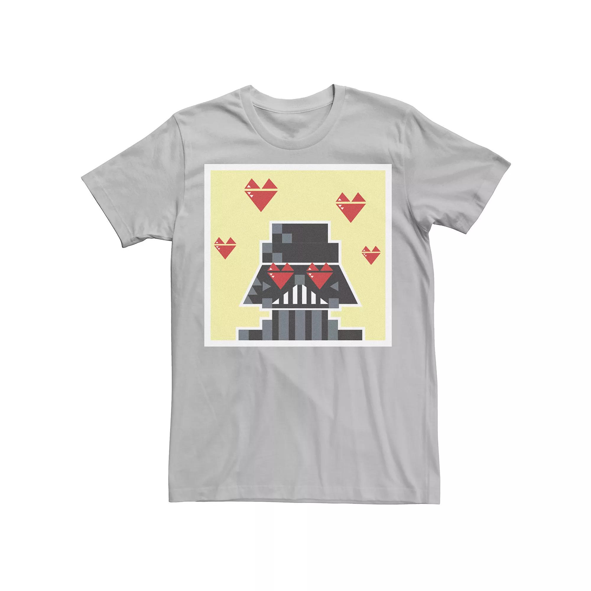 Men's Star Wars Darth Vader Pixel Heart Eyes Valentine's Tee,  Product Image
