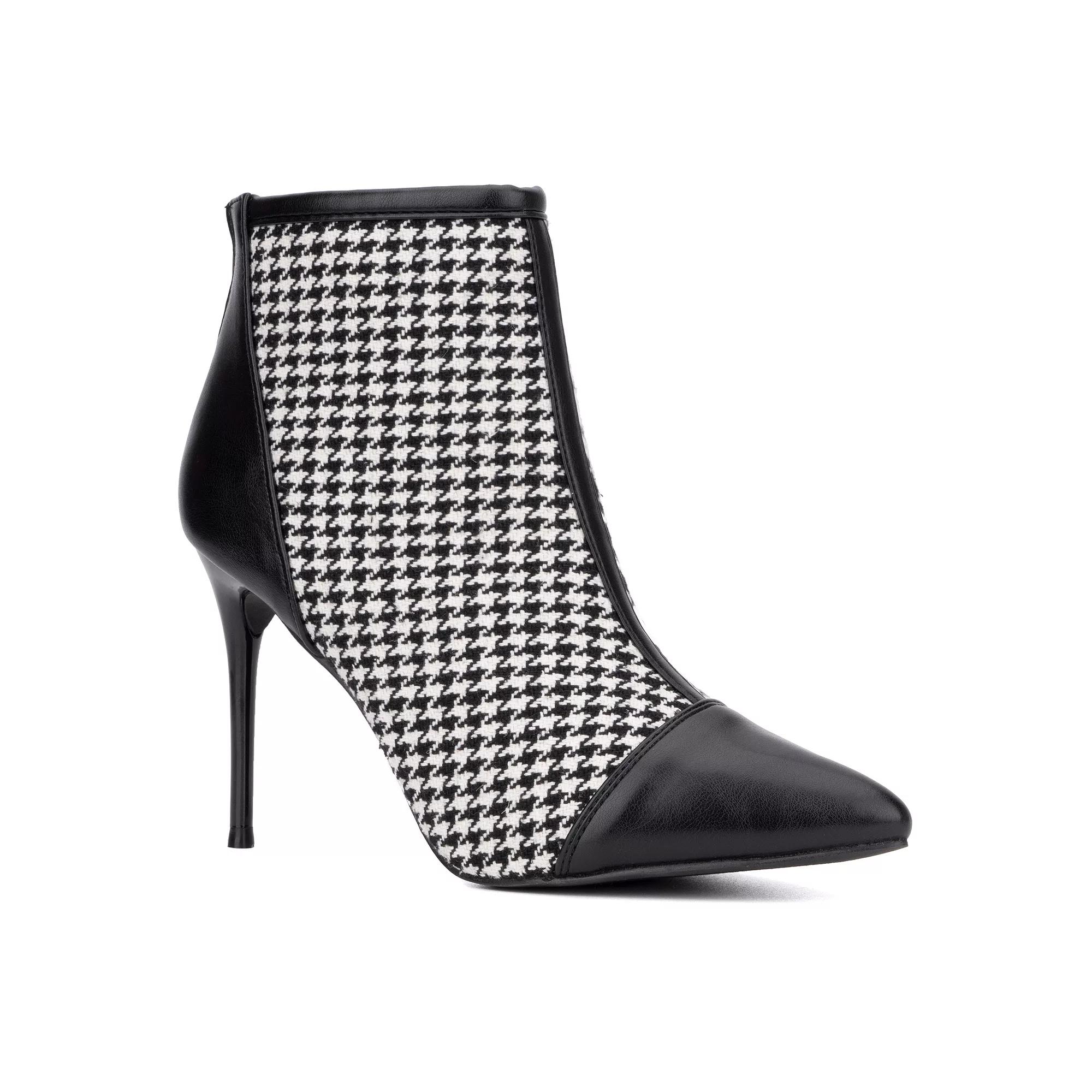 New York & Company Charlie Women's Heeled Ankle Boots, Size: 8, Black White Product Image