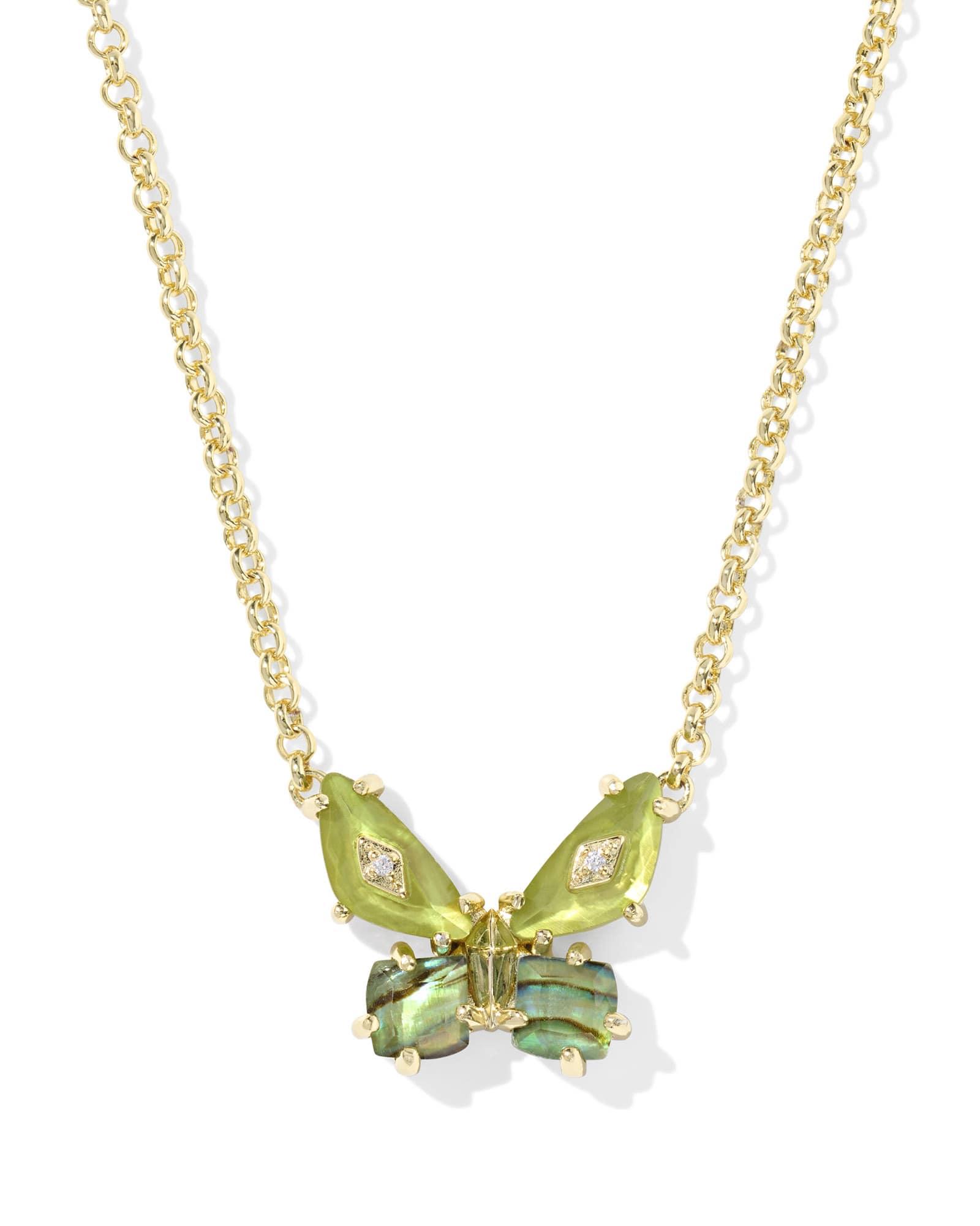 Bianca Butterfly Gold Short Pendant Necklace Product Image