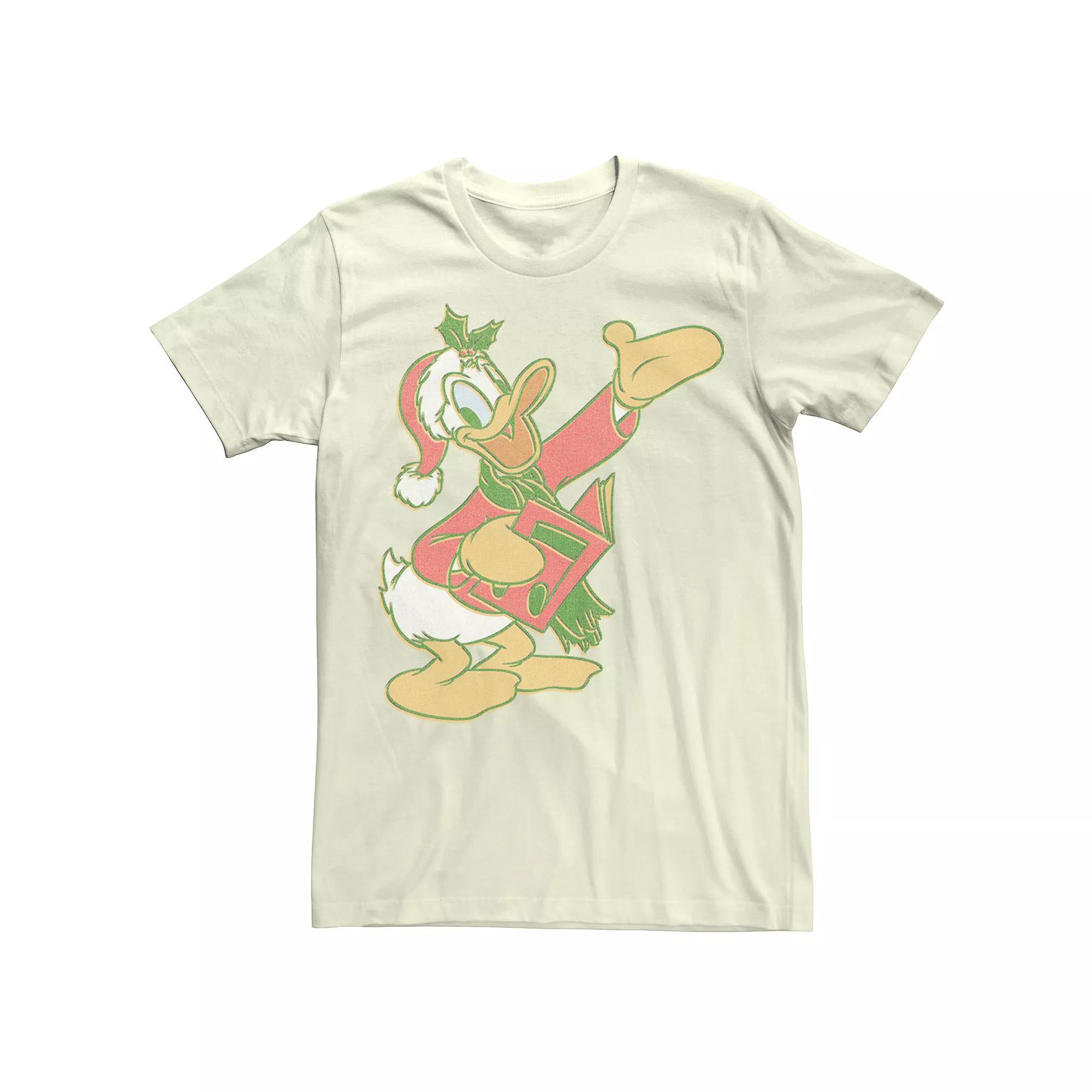 Disney's Donald Duck Christmas Caroling Portrait Men's Tee,  Product Image
