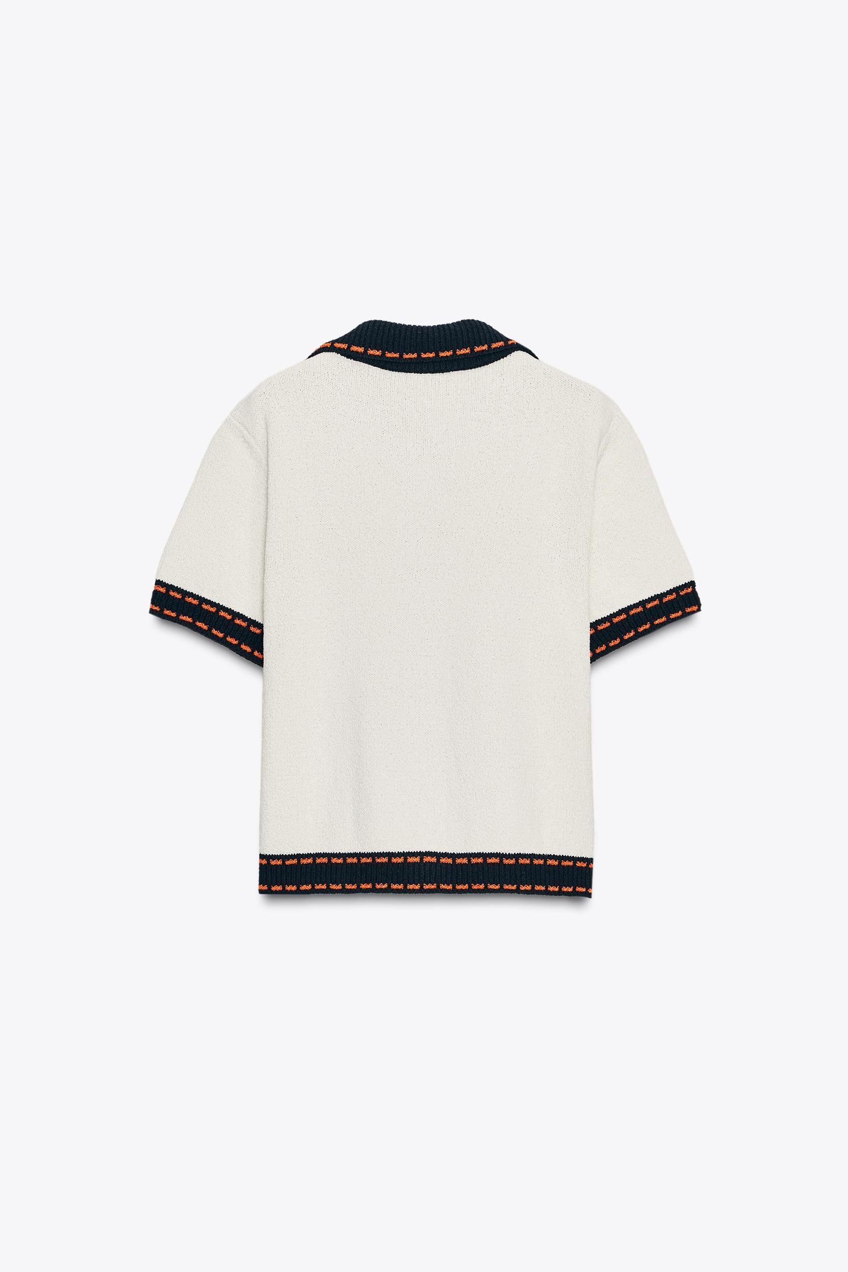 SHORT SLEEVE STITCHED KNIT CARDIGAN Product Image