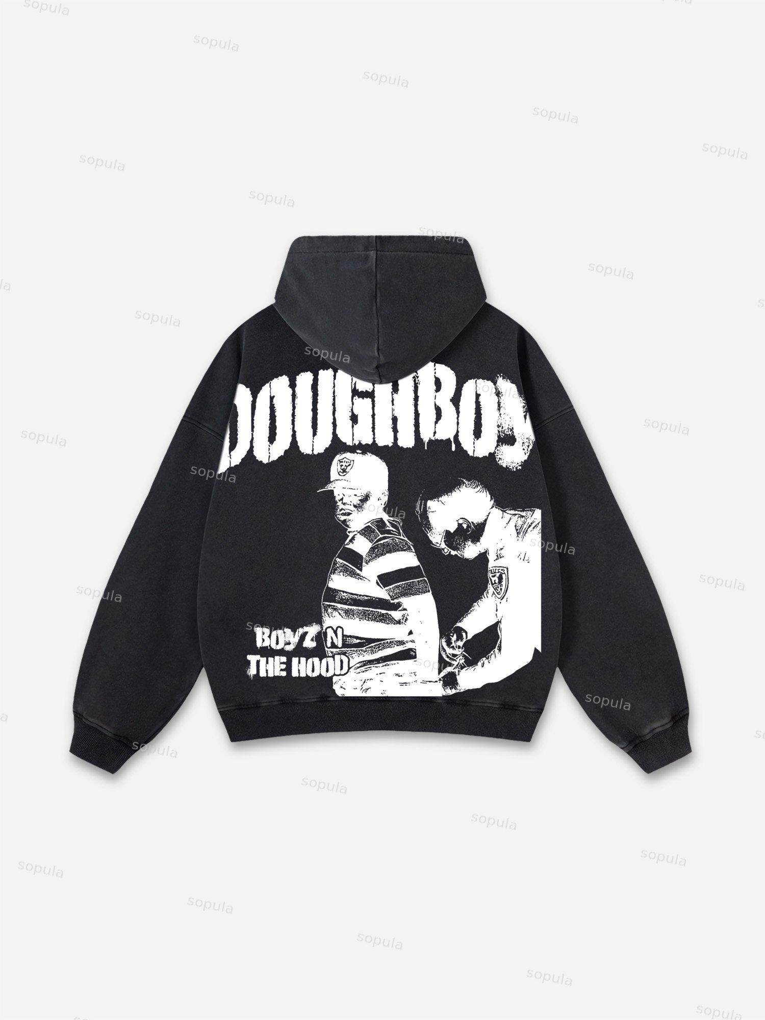 Boyz N The Hood Vintage Graphic Acid Wash Sweatshirt Washed Hoodie Product Image