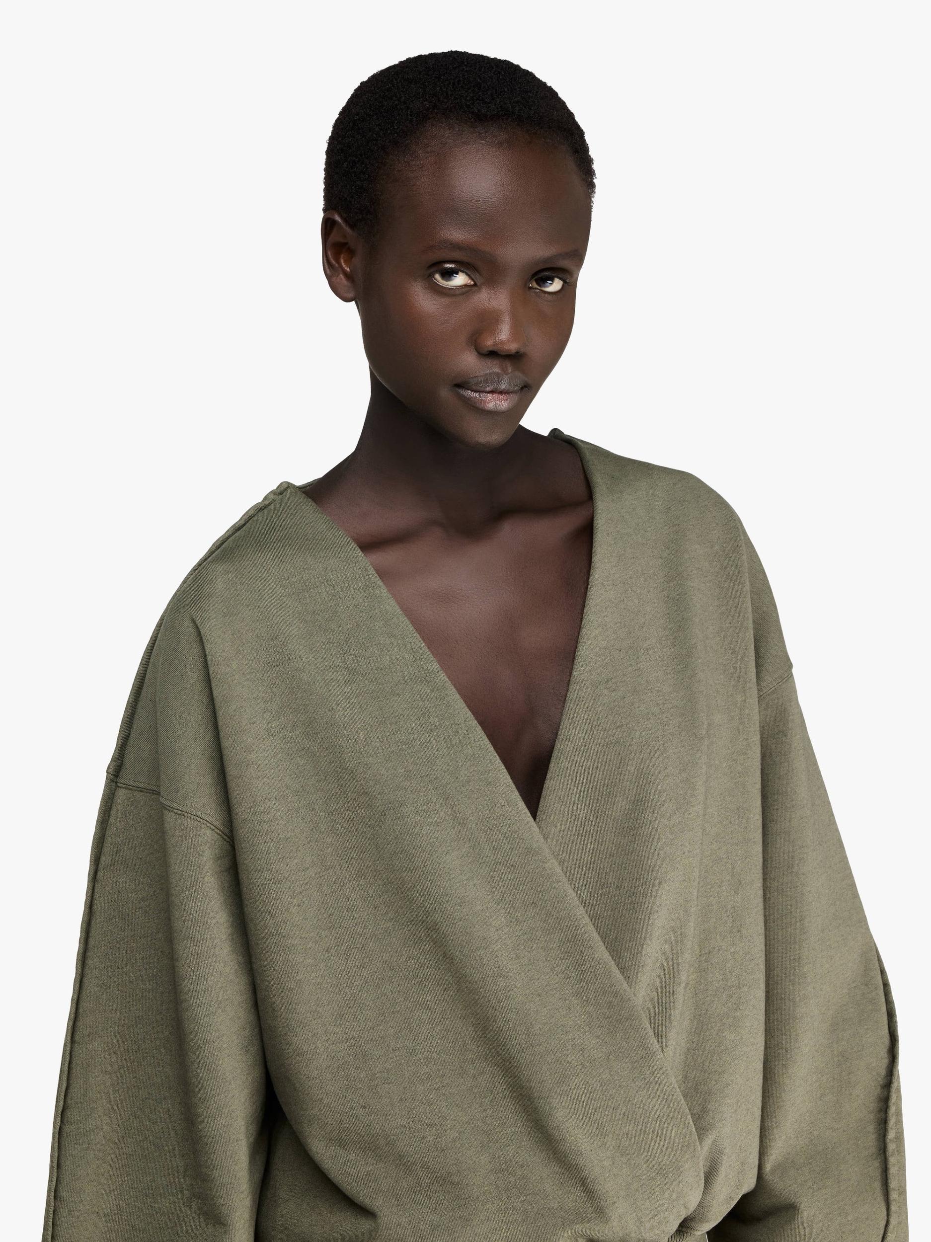 ROUNDED WRAP-FRONT SWEATSHIRT Product Image