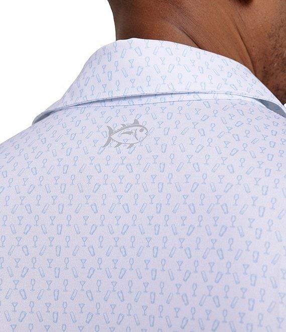 Southern Tide Driver Cocktail Hour Printed Short Sleeve Polo Shirt Product Image