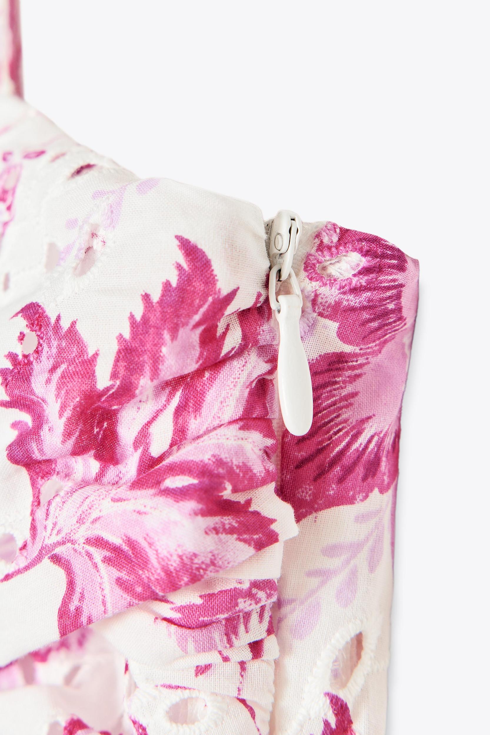 PRINTED TOP WITH OPENWORK EMBROIDERY Product Image