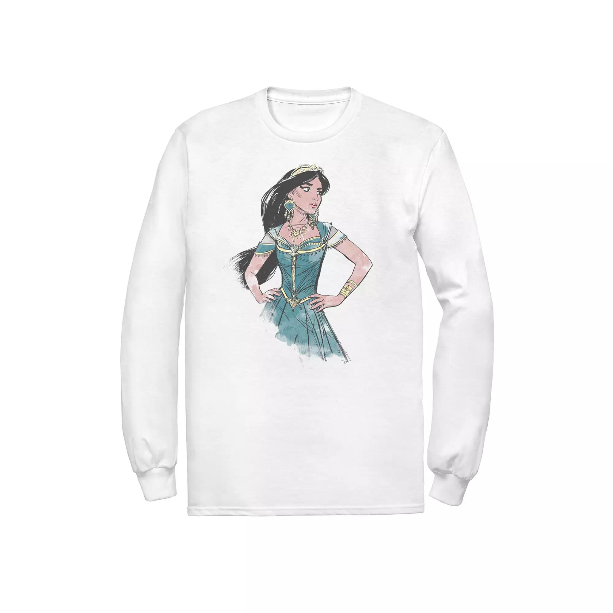 Disney's Aladdin Men's Jasmine Portrait Long Sleeve Graphic Tee,  Product Image
