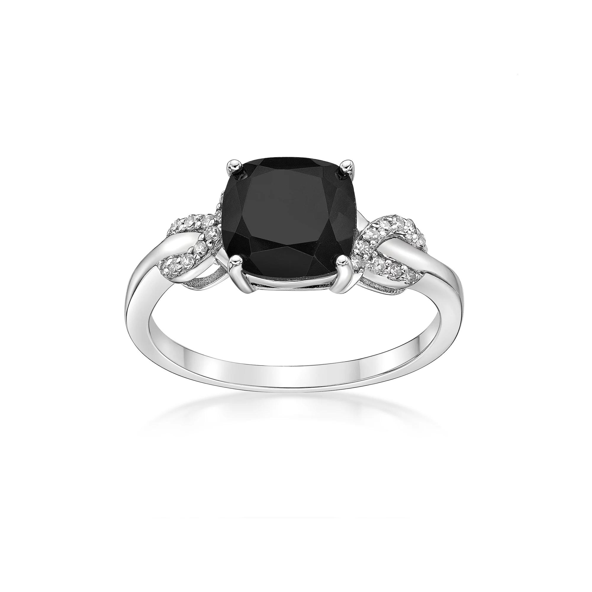 Gemminded Sterling Silver Onyx Ring, Women's, Size: 6 Product Image
