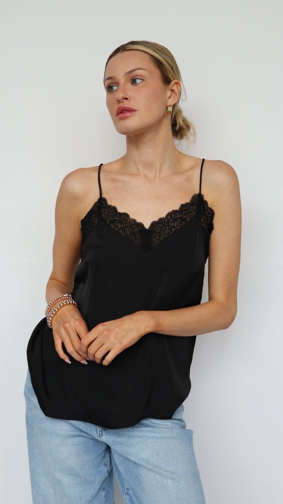 Lace Trim V Neck Cami Product Image
