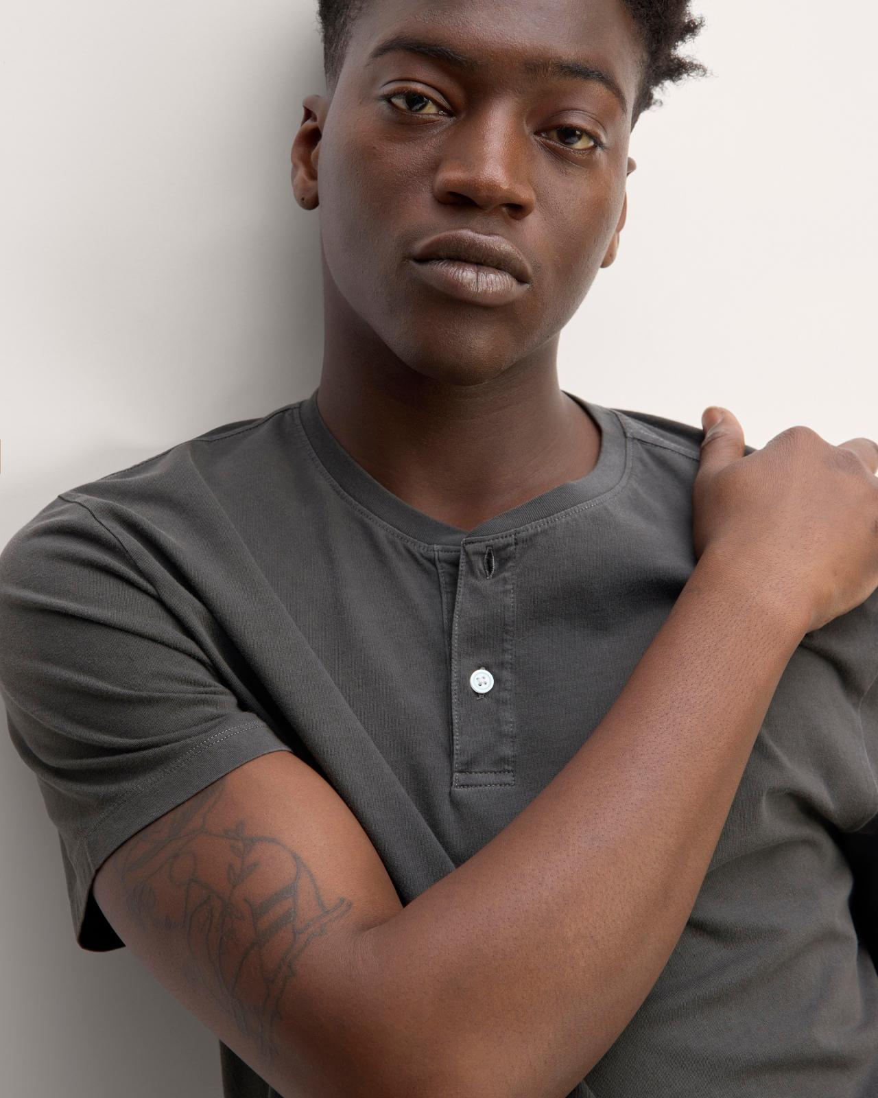 The Essential Organic Garment-Dyed Henley Product Image