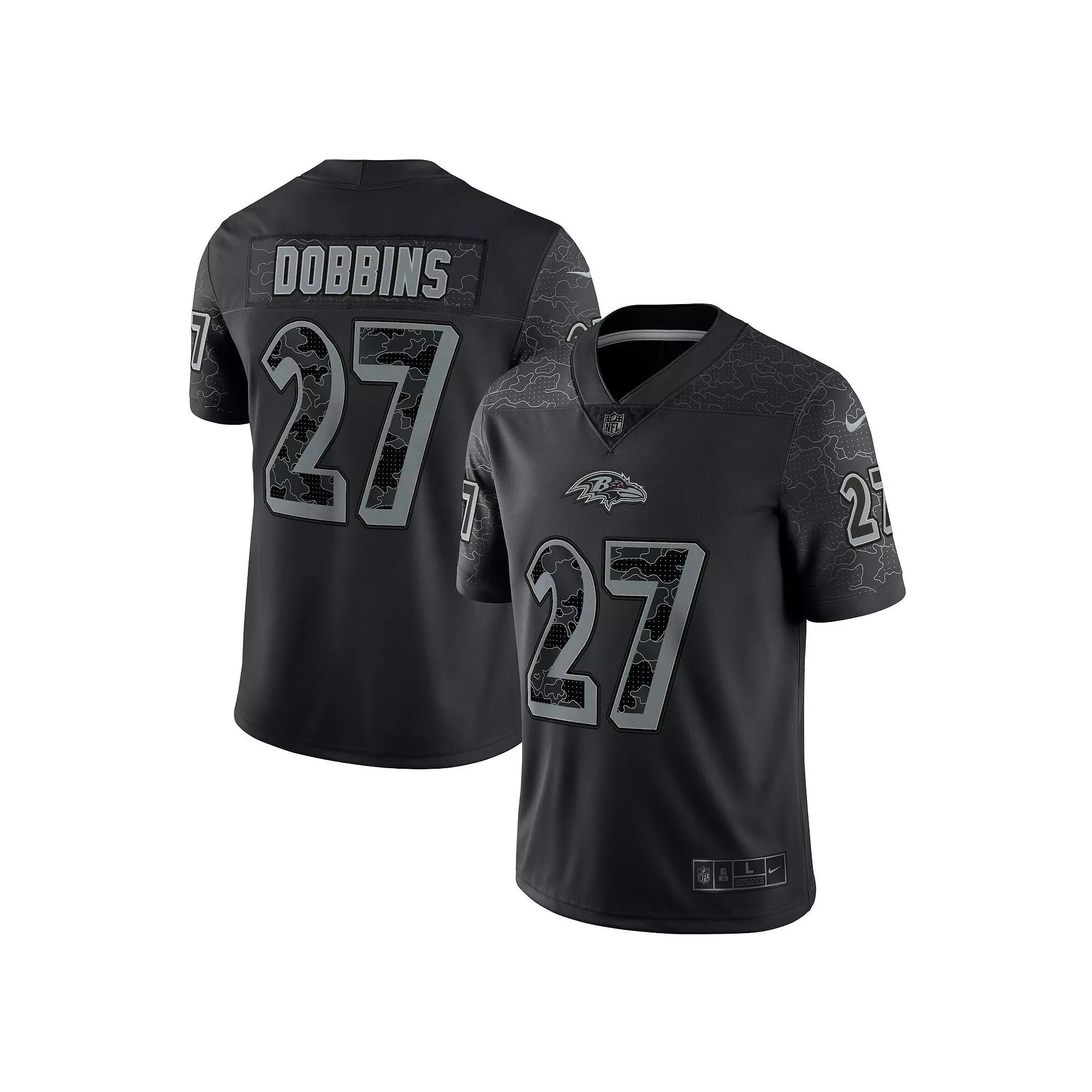 Men's Nike J.K. Dobbins Black Baltimore Ravens RFLCTV Limited Jersey, Size: 3XL Product Image