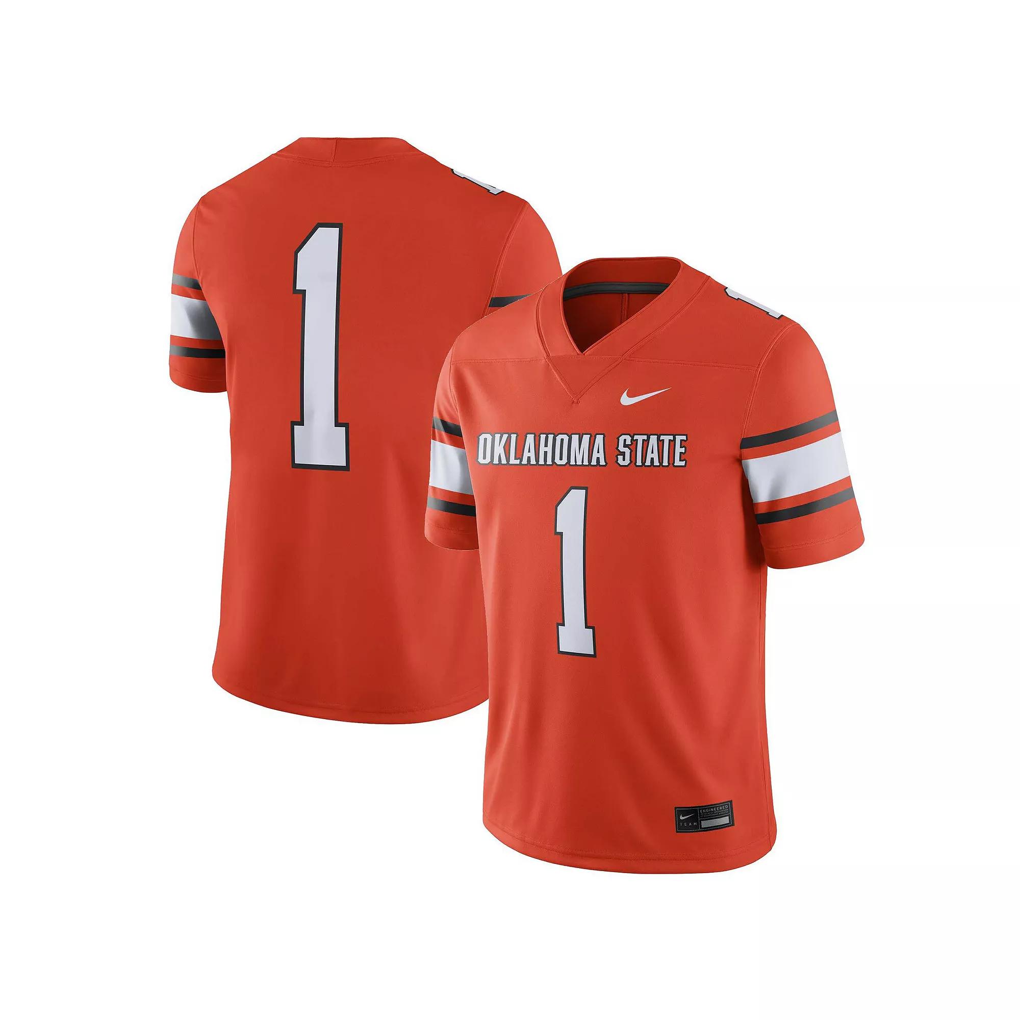 Men's Nike #1 Orange Oklahoma State Cowboys Game Jersey,  Product Image