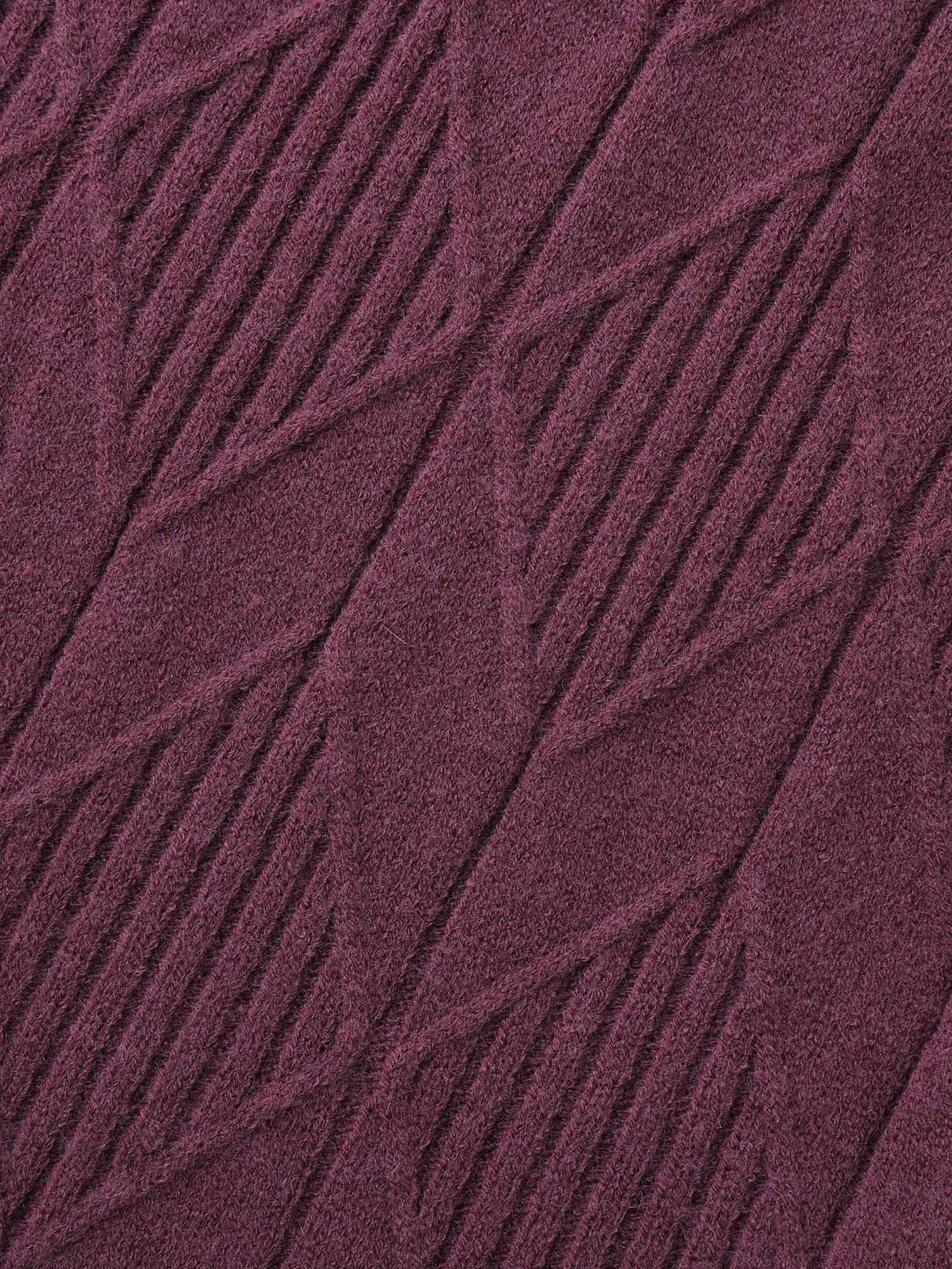 Cable Knit Turtleneck Split Hem Pullover Female Product Image