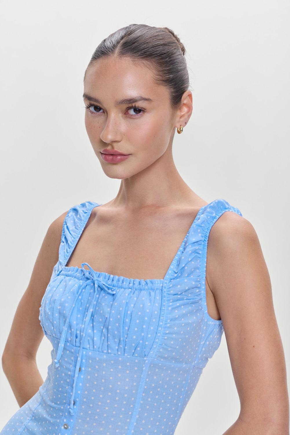 Christabelle Polka Dot Maxi Dress - Raindrop Product Image