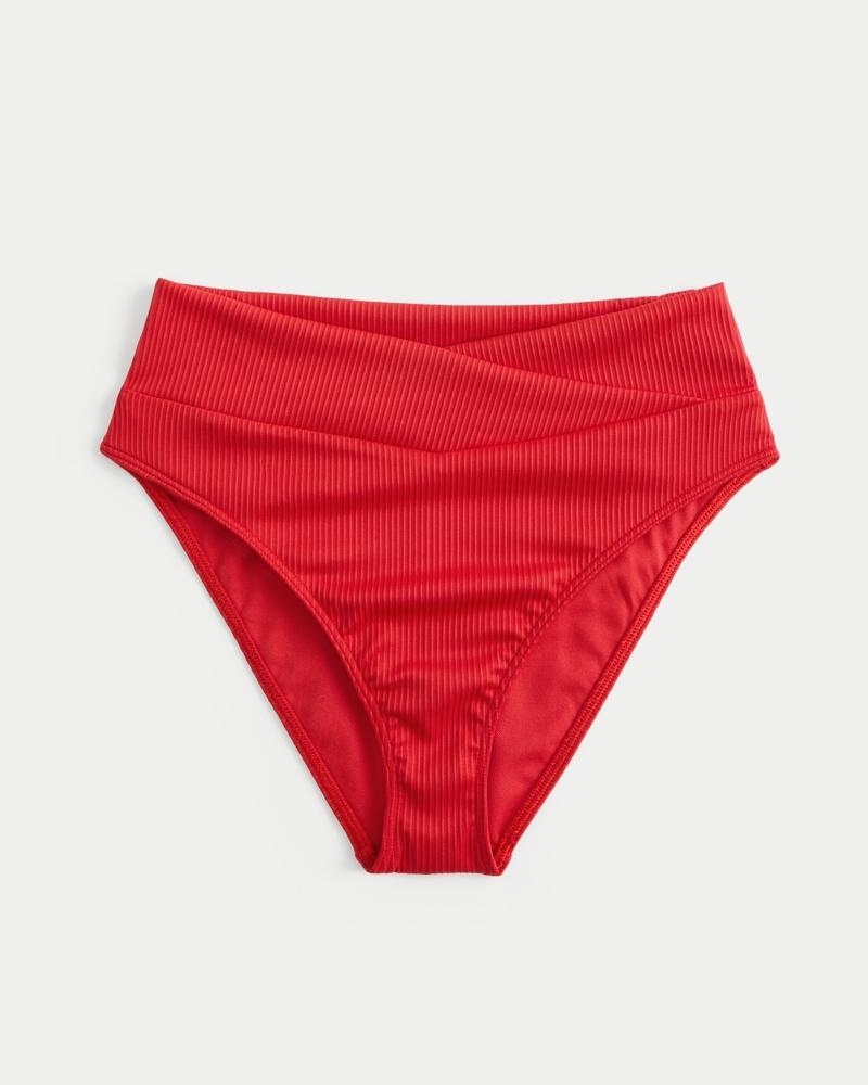 Ribbed High-Waist Bikini Bottom Product Image