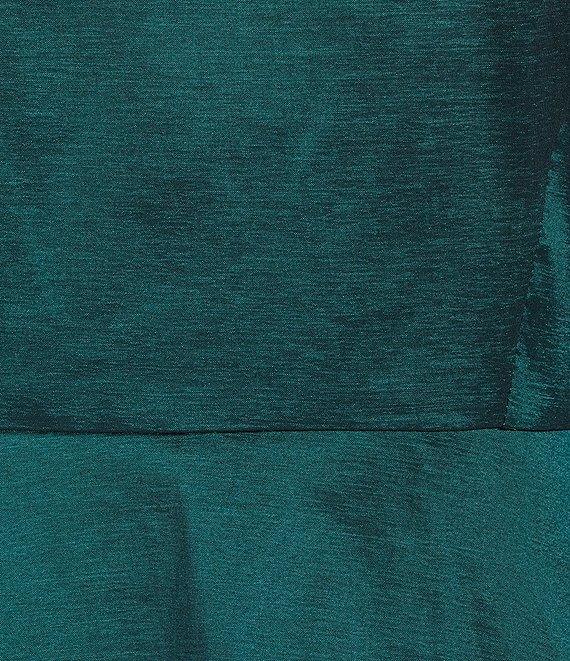 Alex Evenings Stretch Taffeta Ruffle Detail Surplice Neckline Peplum Hem Blouse Top Product Image