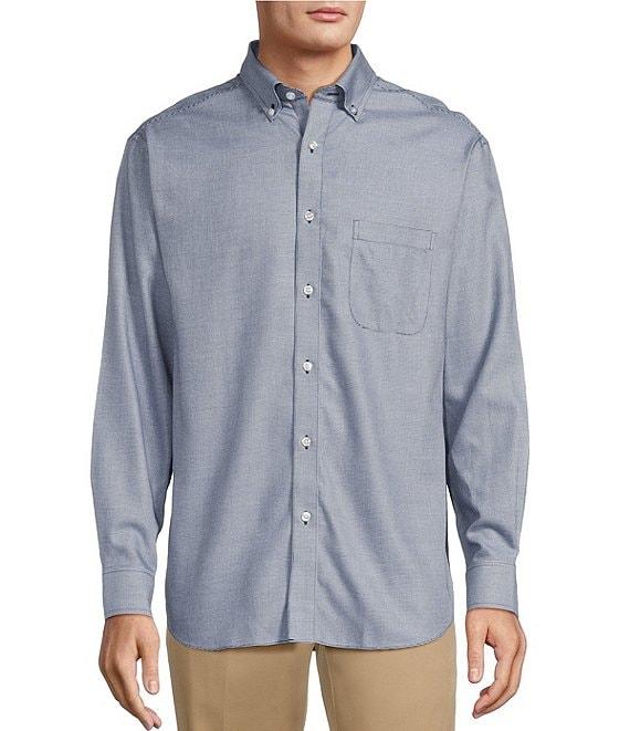 Gold Label Roundtree & Yorke Non-Iron Long Sleeve Micro Houndstooth Dobby Sport Shirt Product Image