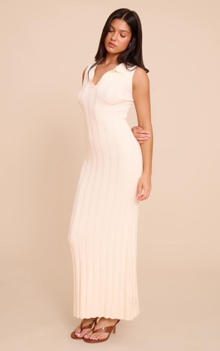 Cream Sleeveless Wide Rib Dress Product Image