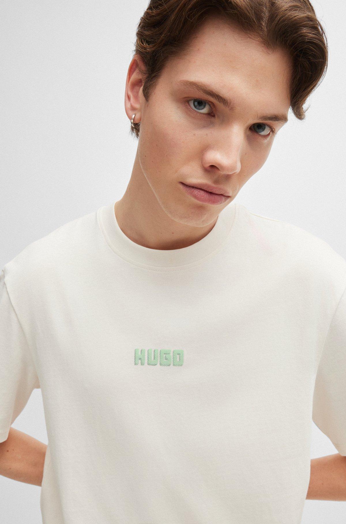 Relaxed-fit T-shirt in cotton with large rear logos Product Image