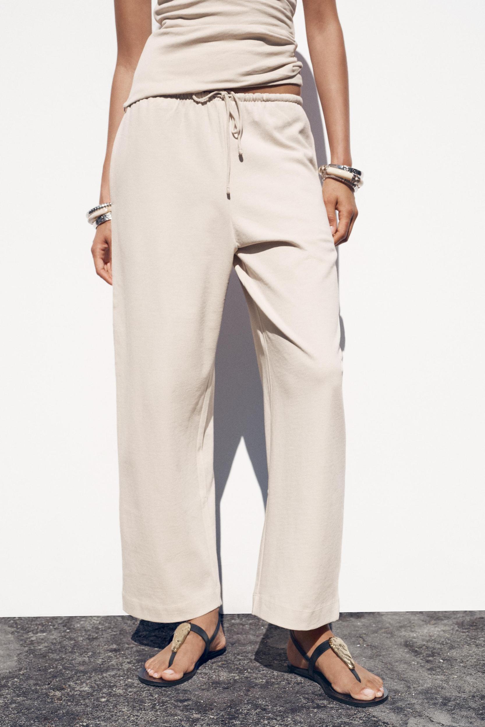 HEAVY COTTON WIDE LEG PANTS Product Image