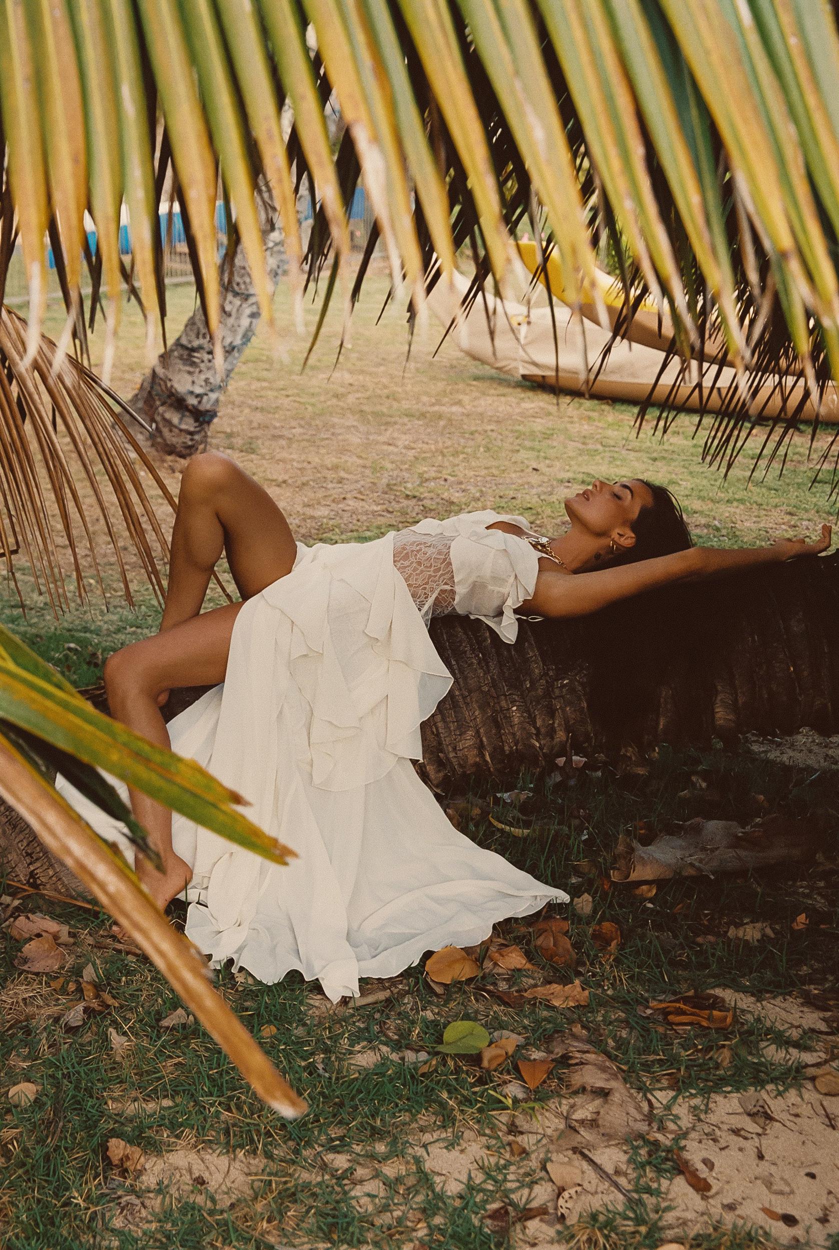 Nyx Ivory Lace Inset Ruffle Maxi Dress Product Image