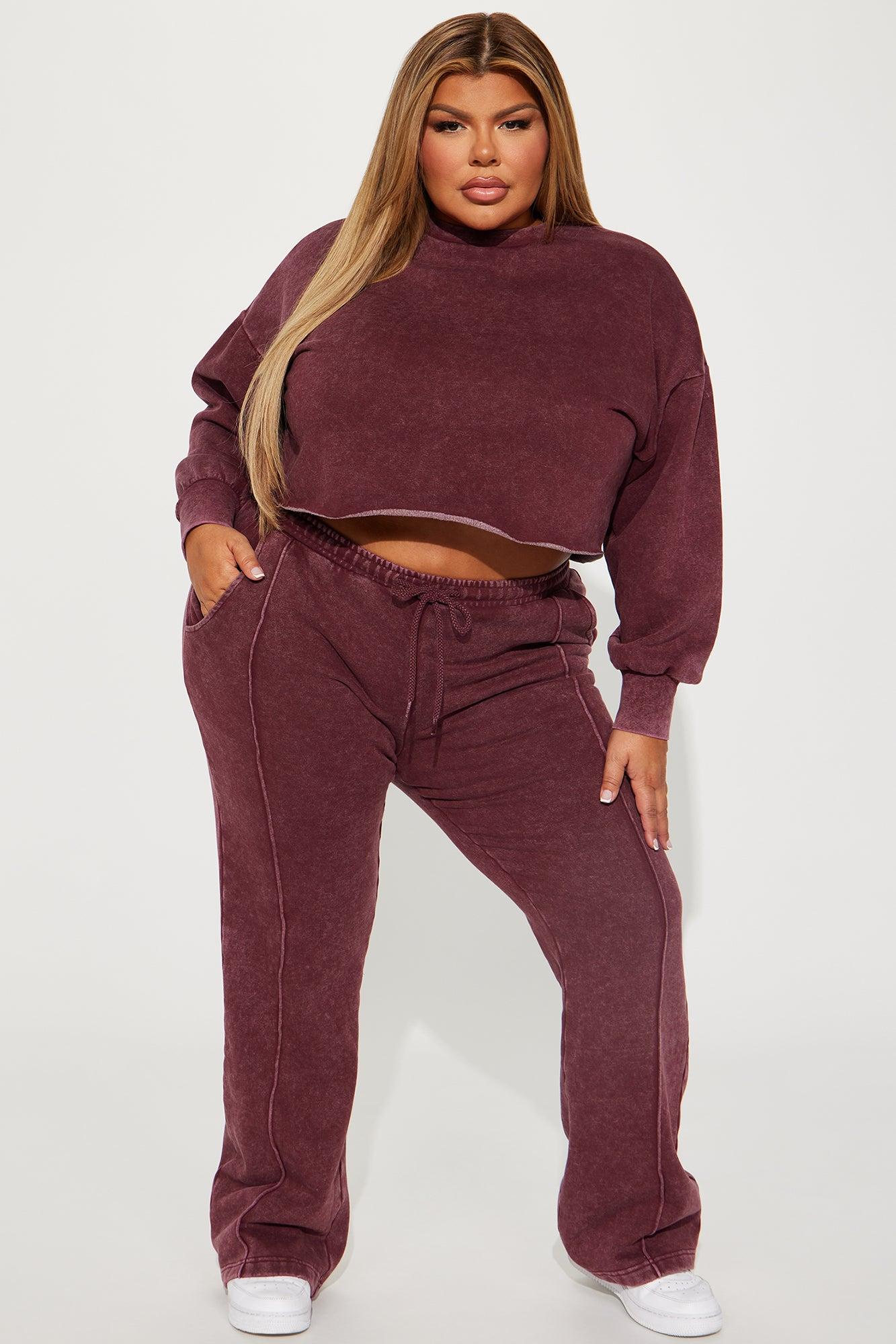 Chill Out Lounge Flare Pant - Burgundy Product Image
