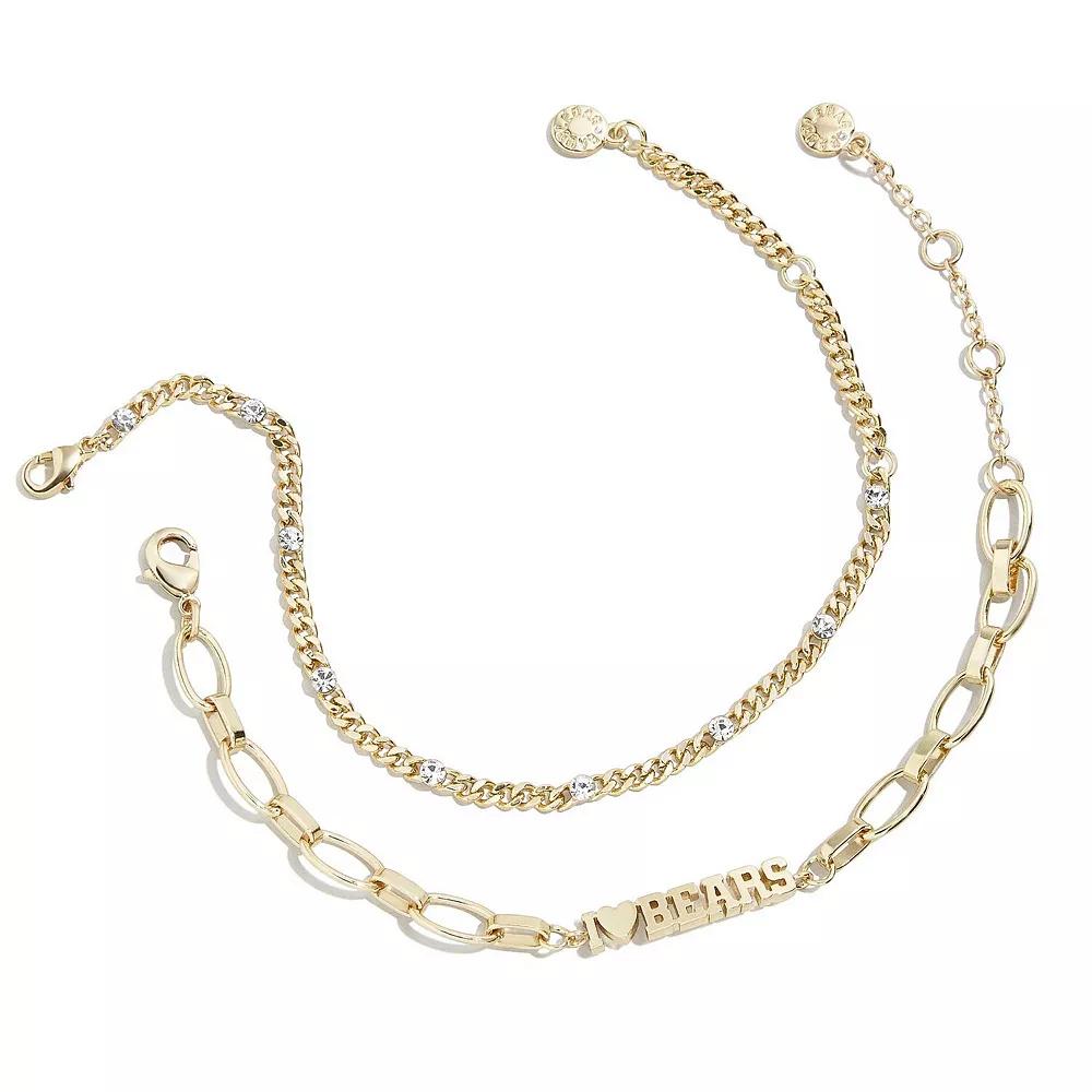 WEAR by Erin Andrews x Baublebar Gold Chicago Bears Linear Bracelet Set, Women's Product Image