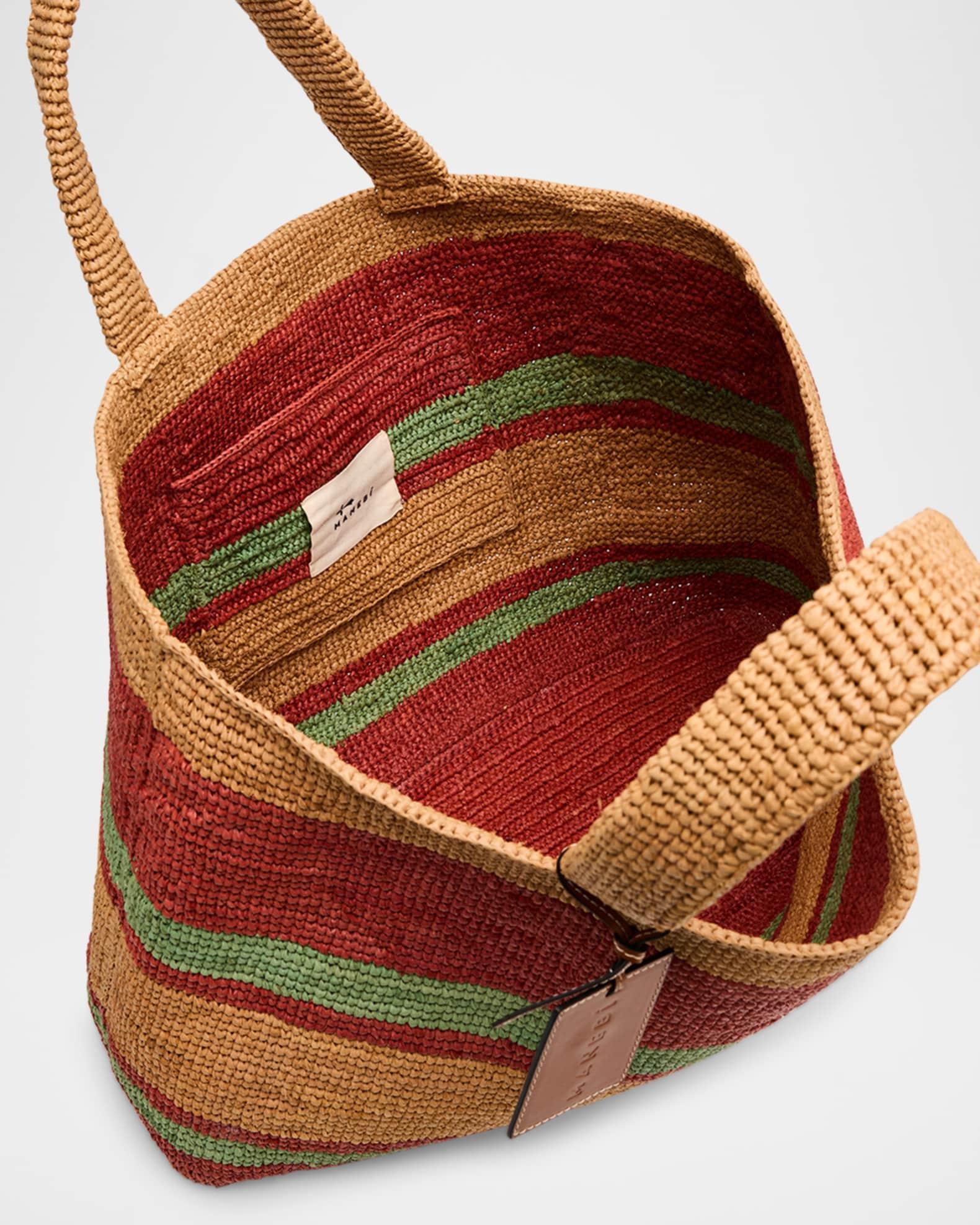 Sunset Large Striped Raffia Tote Bag Product Image