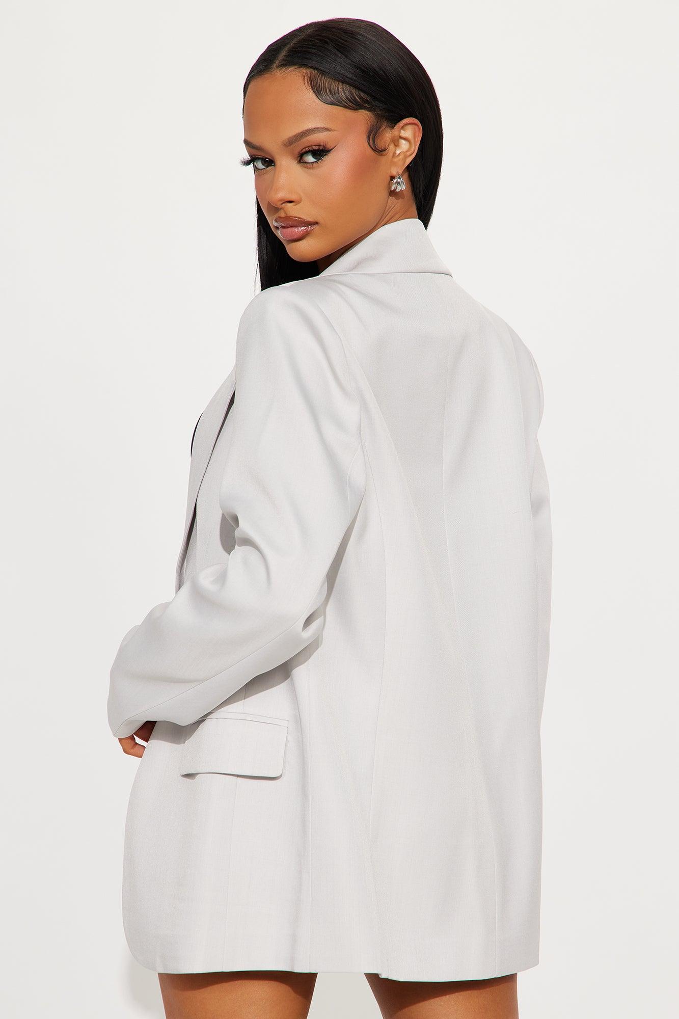 The Nyomi Blazer - Heather Grey Product Image