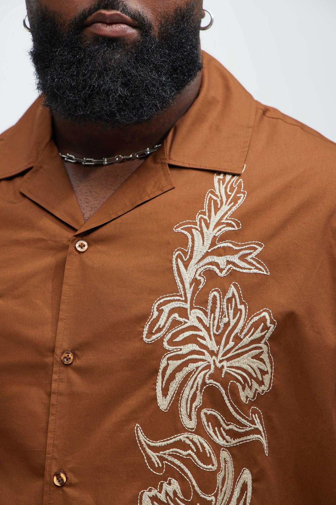 Deering Embroidery Shirt - Brown Product Image