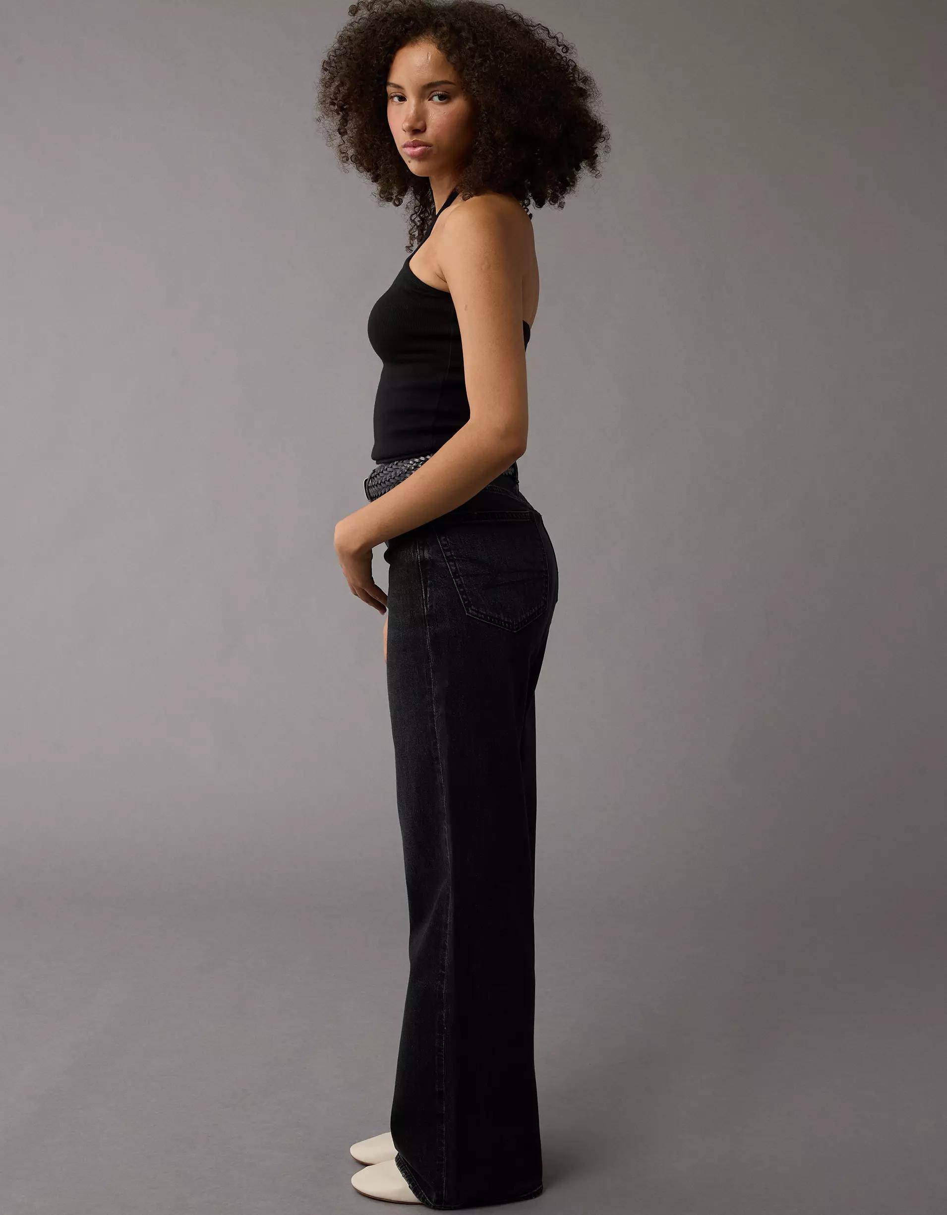 AE Dreamy Drape Stretch Curvy Super High-Waisted Baggy Wide-Leg Jean Product Image