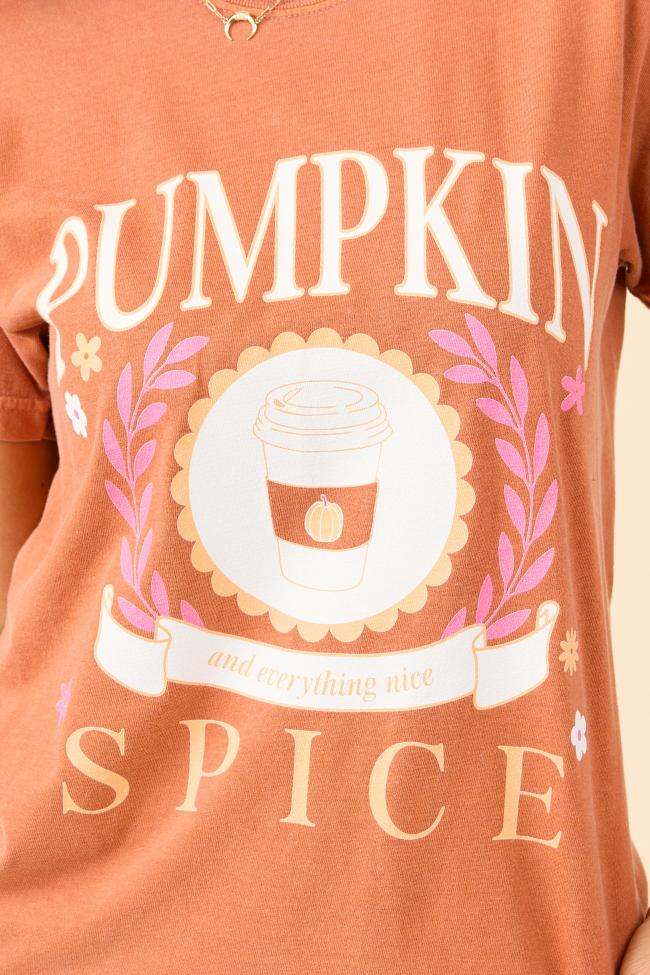 Pumpkin Spice And Everything Nice Rust Graphic Tee Product Image