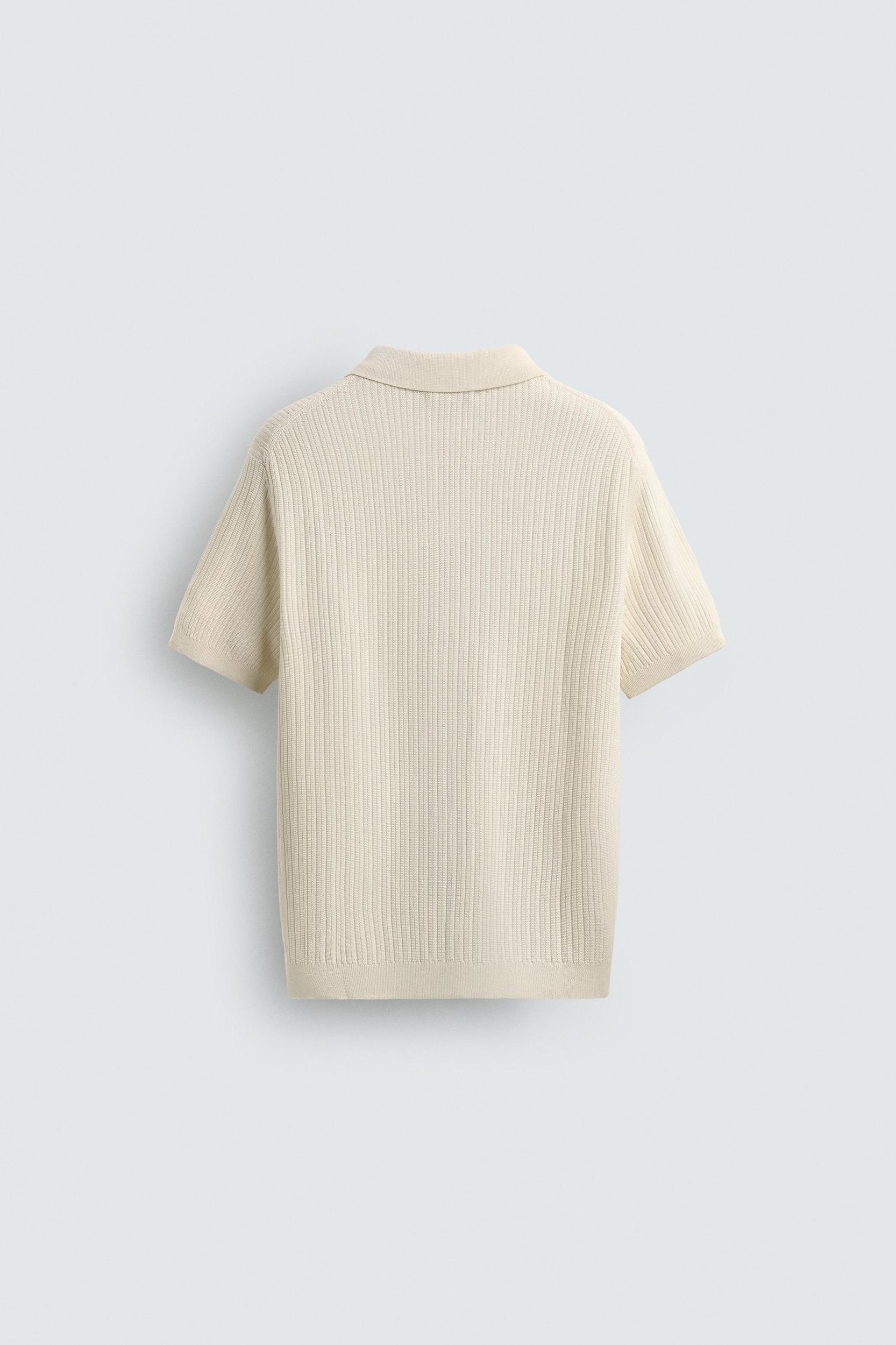 RIBBED KNIT POLO SHIRT Product Image