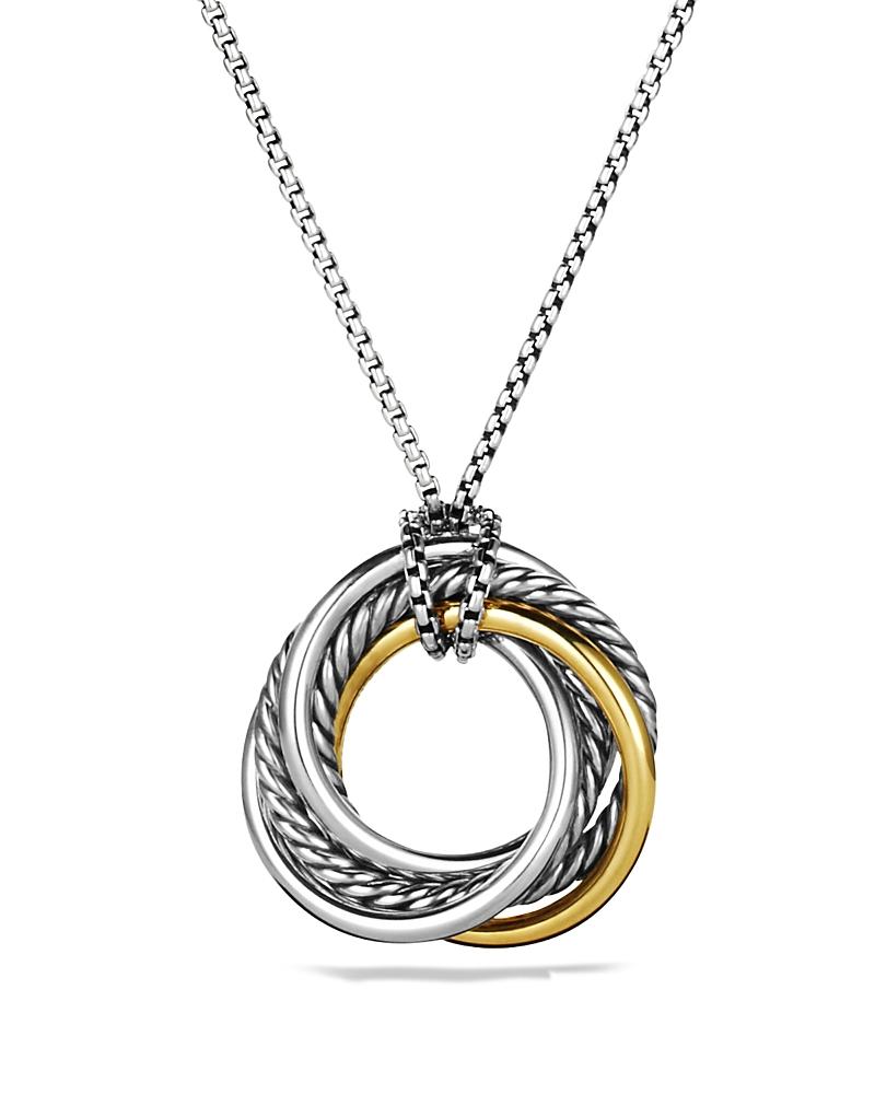 Crossover Small Pendant with Gold on Chain Product Image