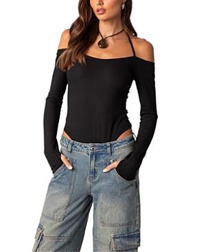Edikted Model Off Duty Ribbed Bodysuit Product Image