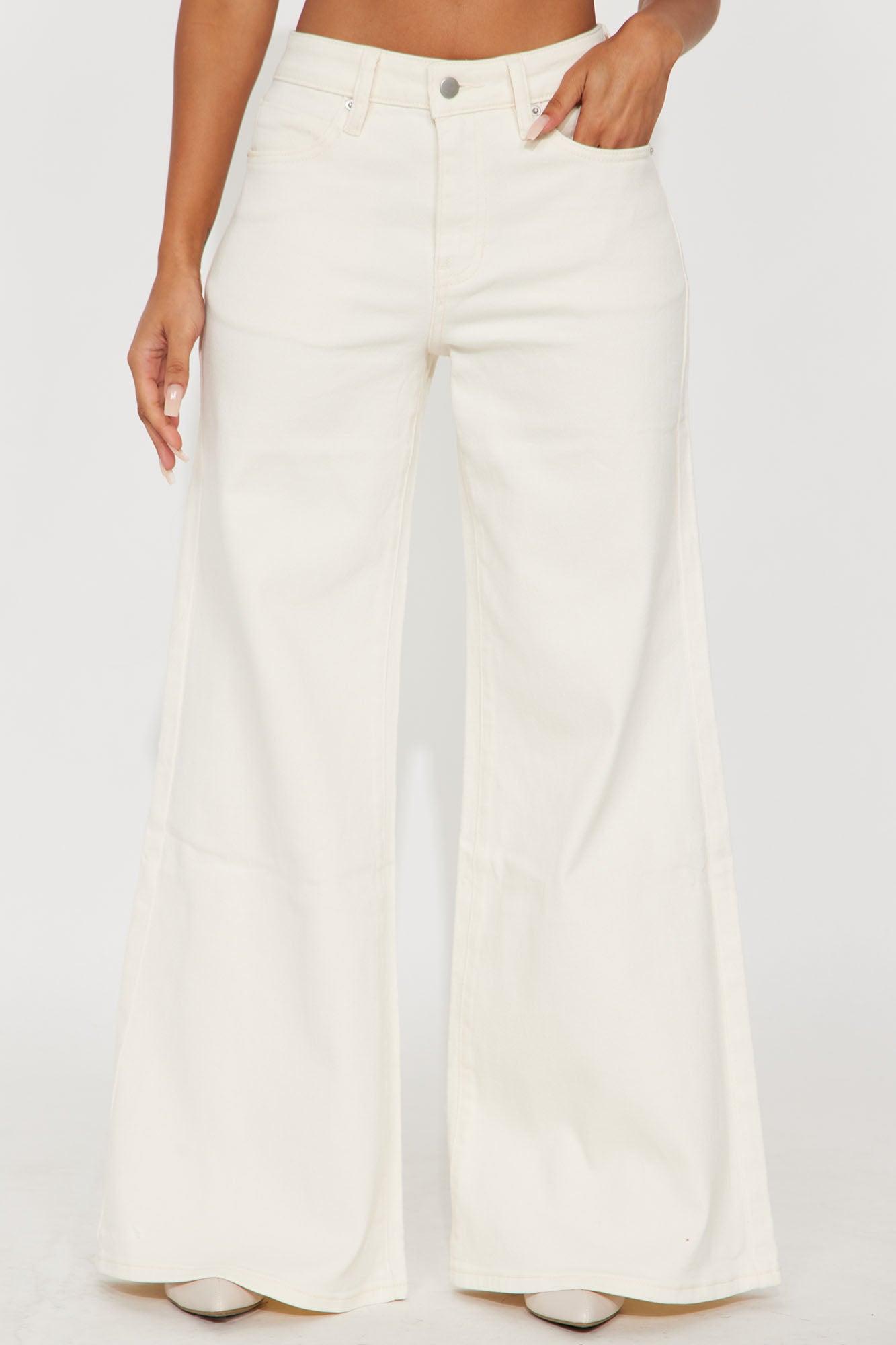 Mirador Loose Wide Leg Jeans - Cream Female Product Image