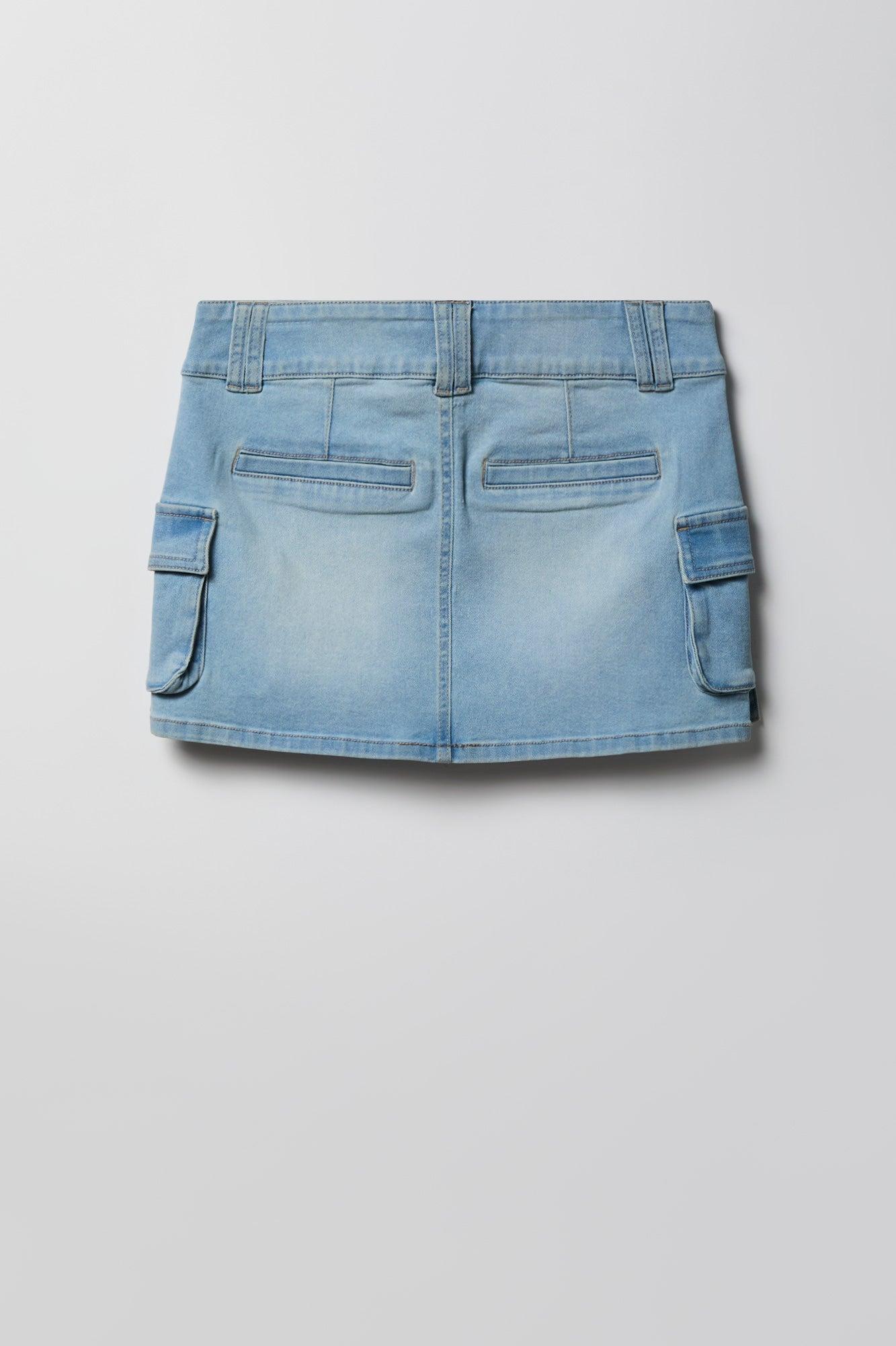 Denim Cargo Mini Skirt Female Product Image
