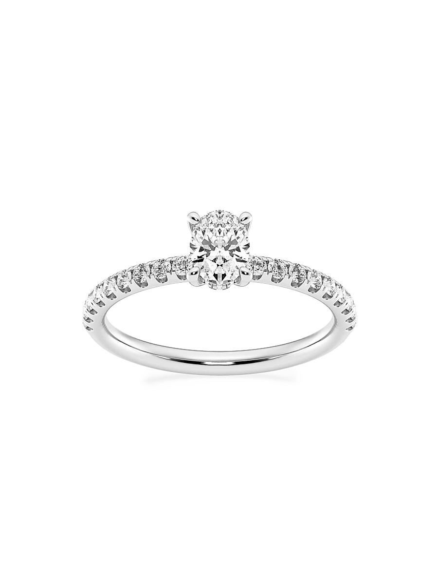 Womens Platinum & Oval Lab-Grown Diamond Hidden Halo Ring/0.80-3.41 TCW Product Image